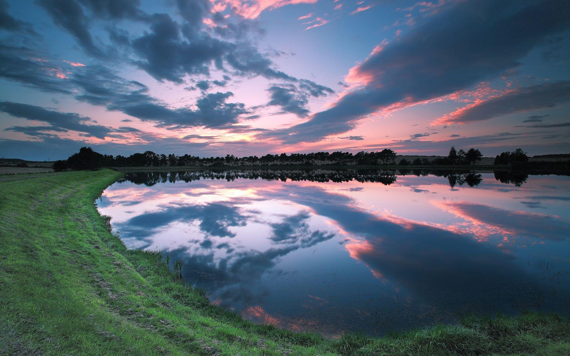 1920x1200 beautiful scenery in britain. UK England, lake shore beautiful