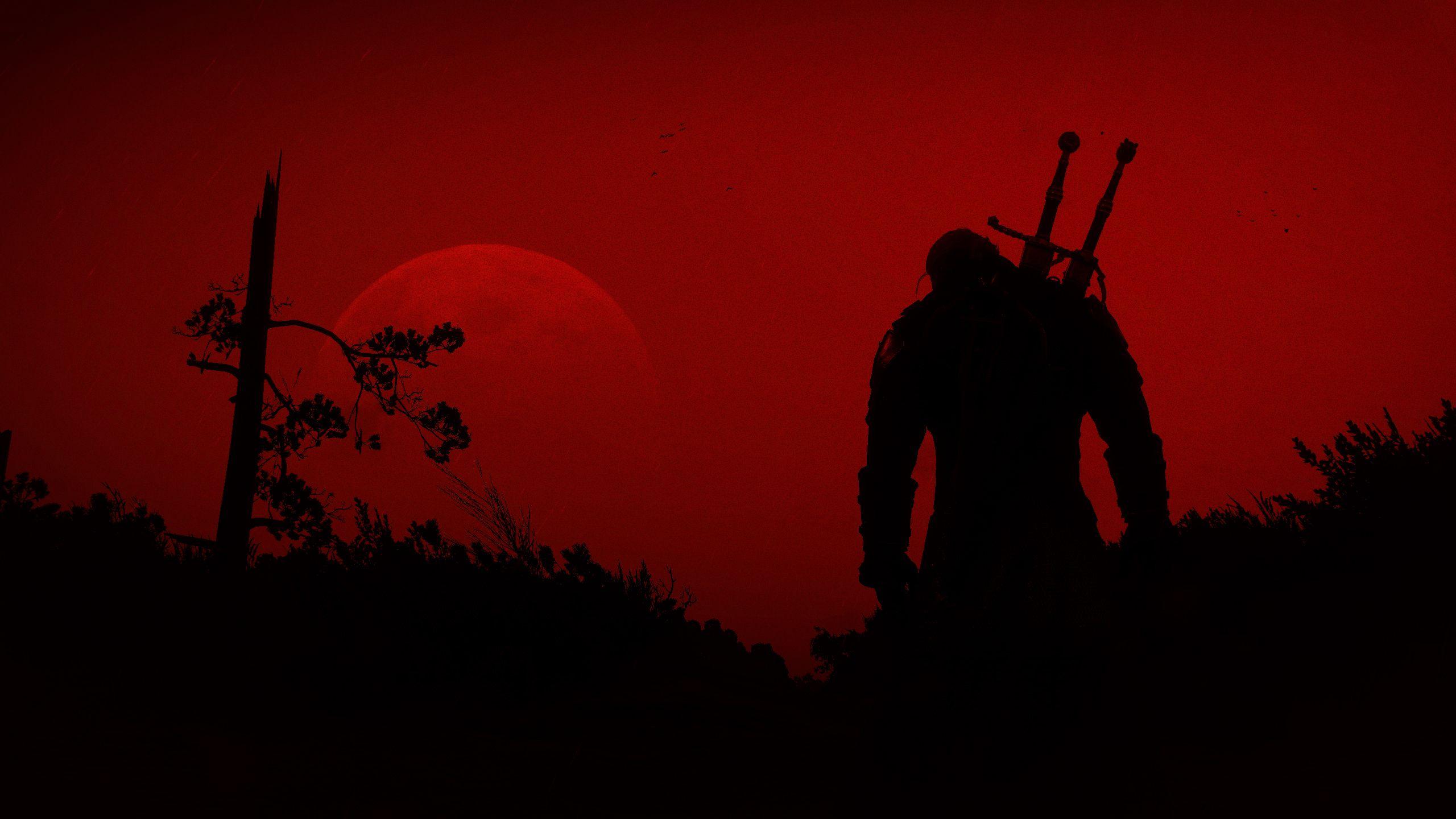 2560x1440 #The Witcher 3: Wild Hunt, #The Witcher, #red, #sword