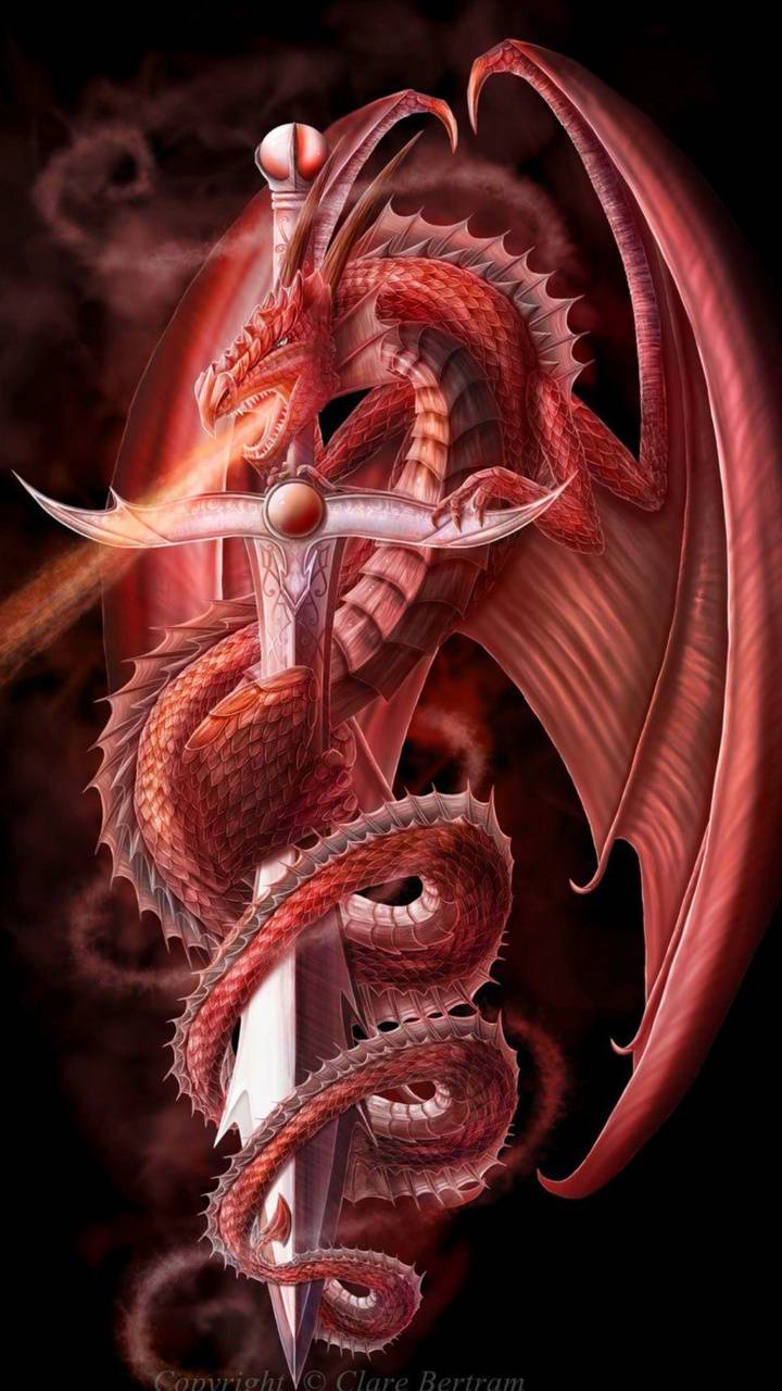 720x1280 Red dragon wallpaper
