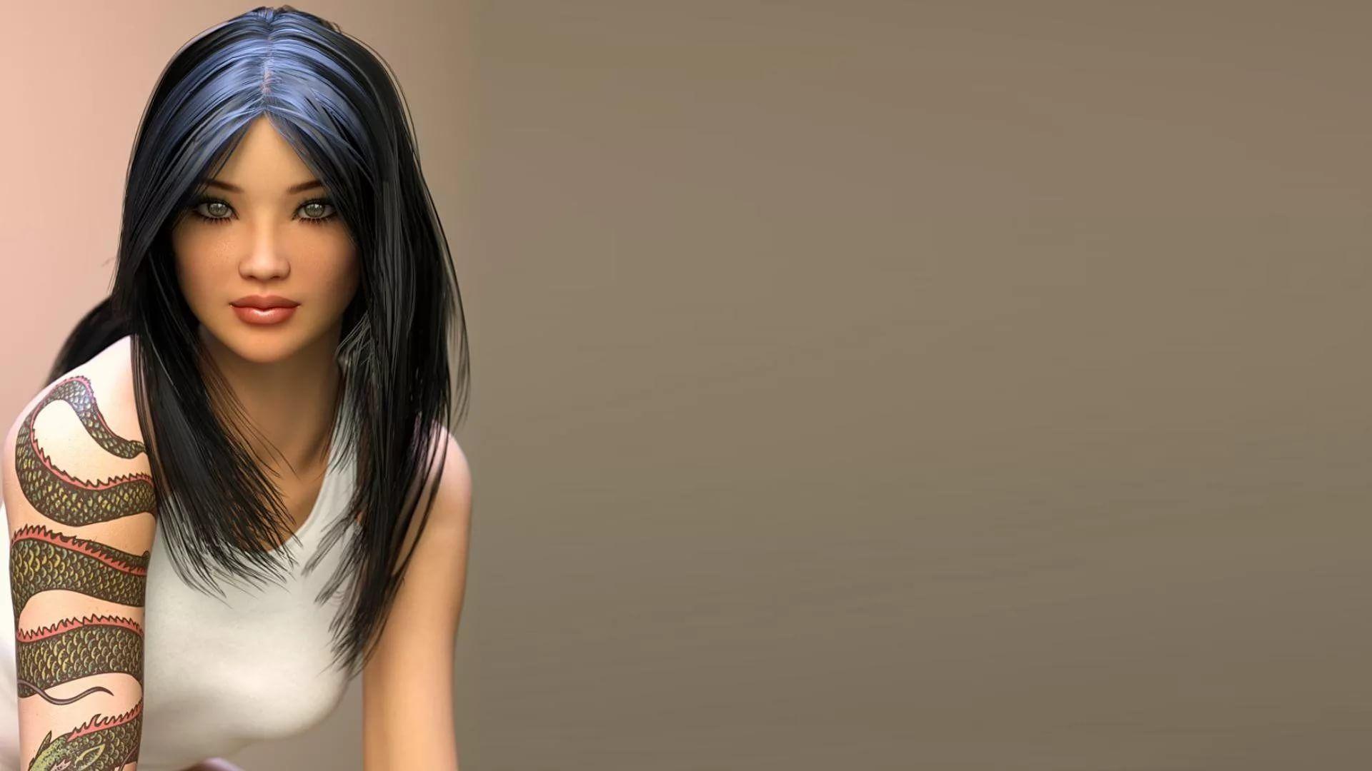 1920x1080 3D Girl Wallpaper
