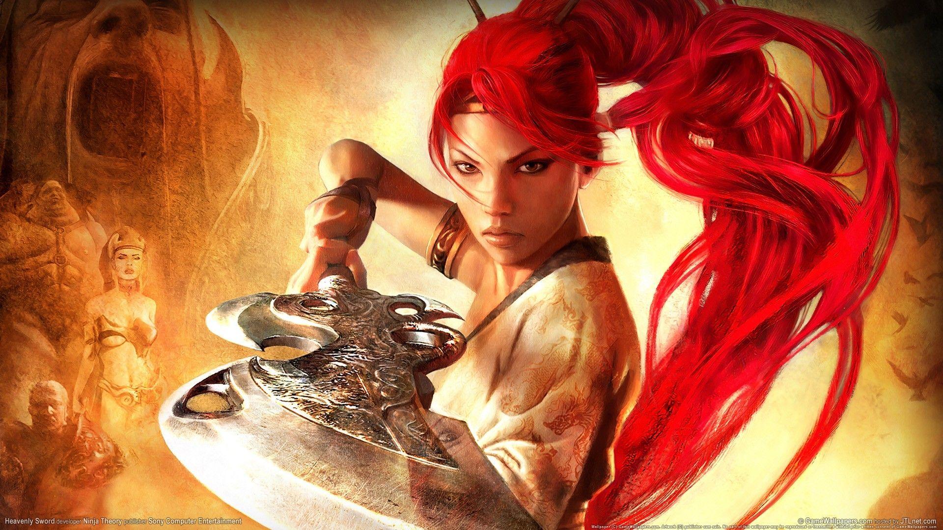 1920x1080 Download Wallpaper 1920x1080 heavenly sword, nariko, girl, red