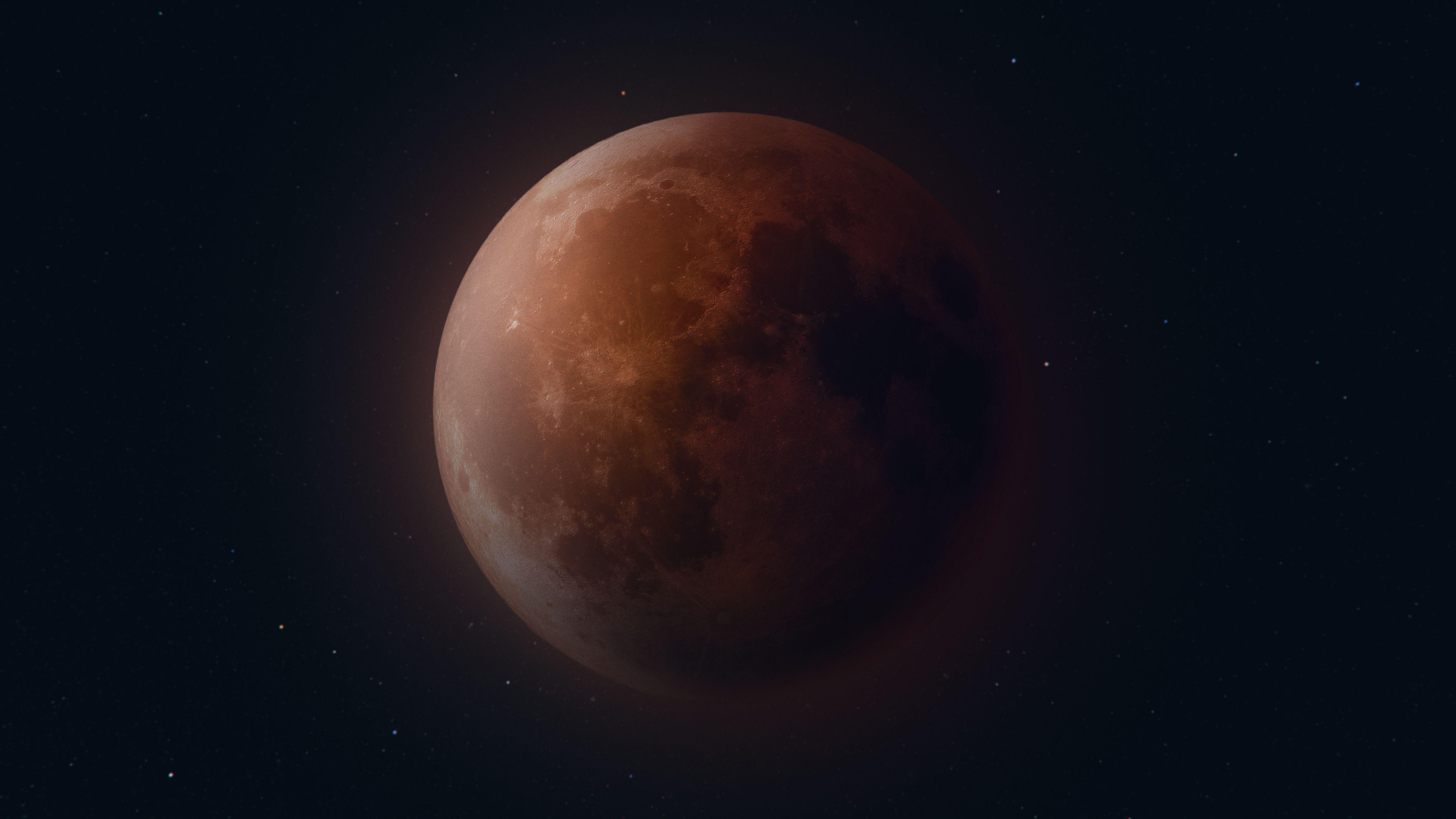 5120x2880 Blood Moon 5K Wallpaper