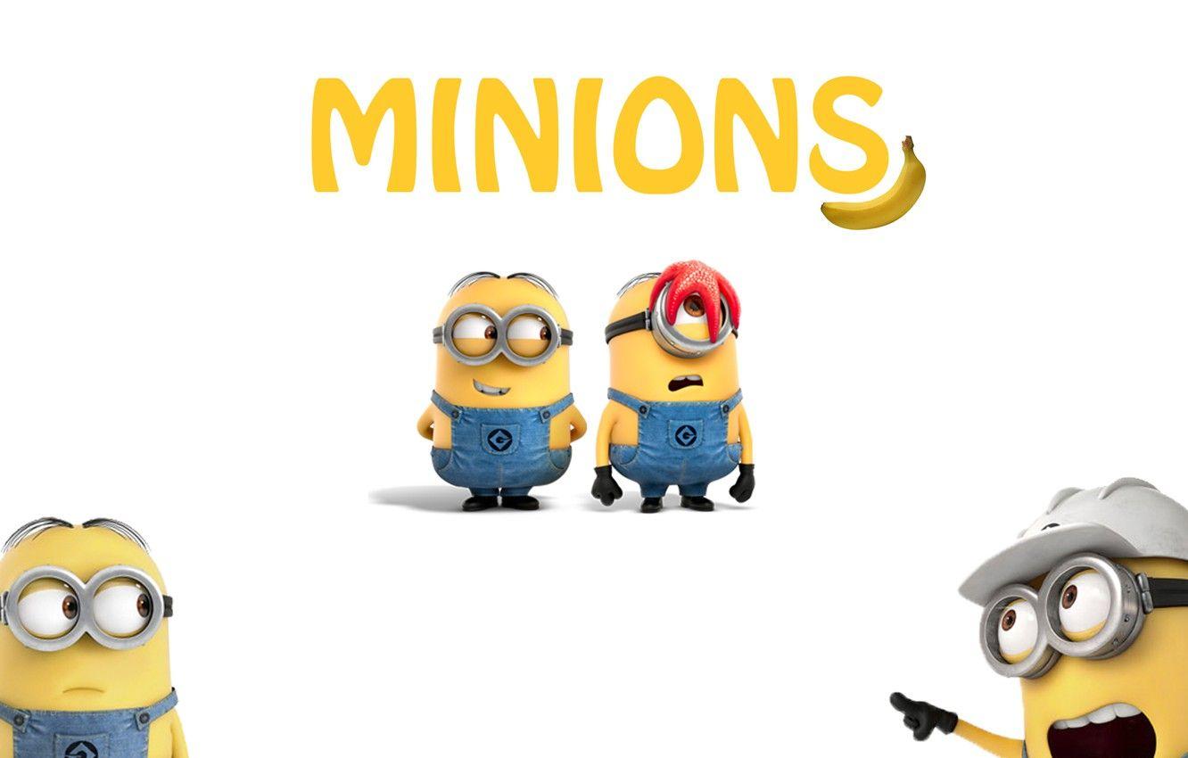 1332x850 Wallpaper yellow, background, cartoon, banana, Minions, Minions image for desktop, section фильмы