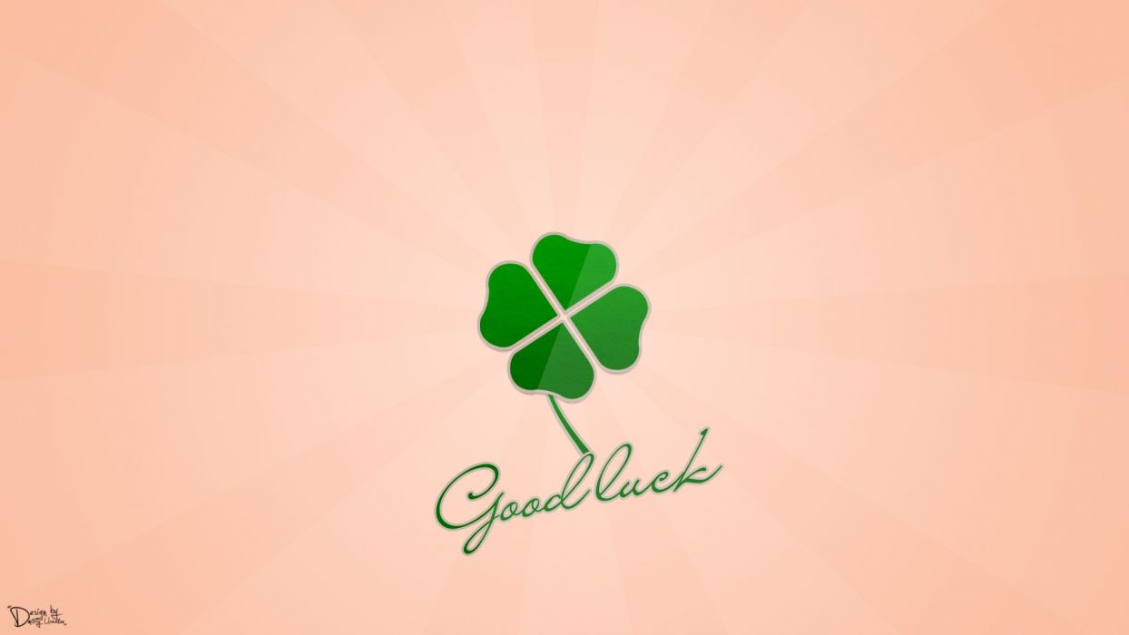 1244x700 Good Luck Clover Dmitriy Ushakov Design Green wallpaper