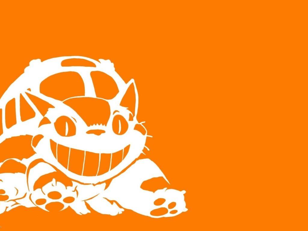 1024x768 Minimalist Wallpaper Of The Catbus From My Neighbor Totoro Movie