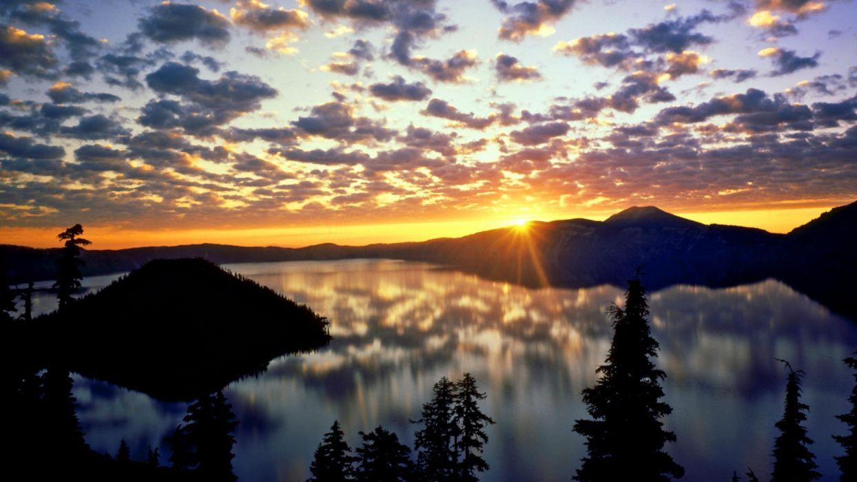 1244x700 Sunrise Oregon range crater lake wallpaperx1080