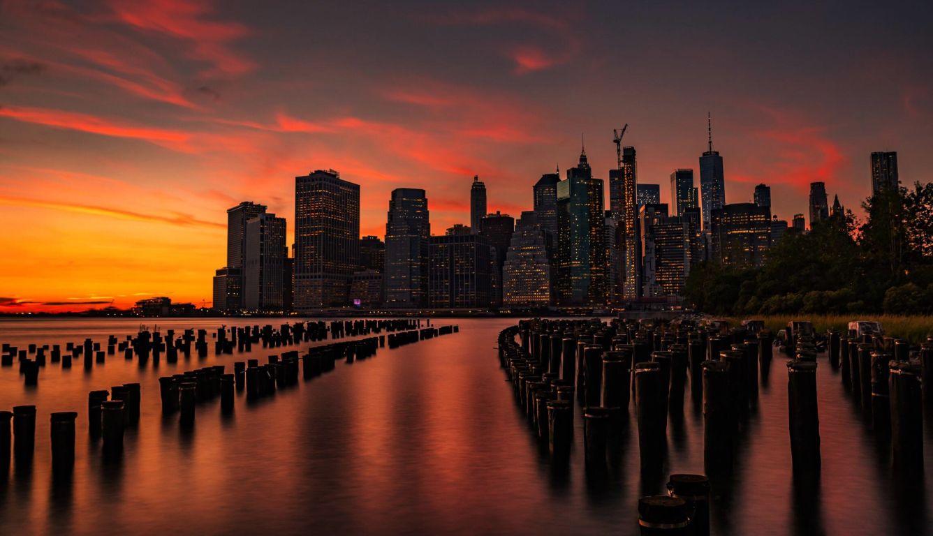 1336x768 New York Sunset HD Laptop Wallpaper, HD Nature 4K