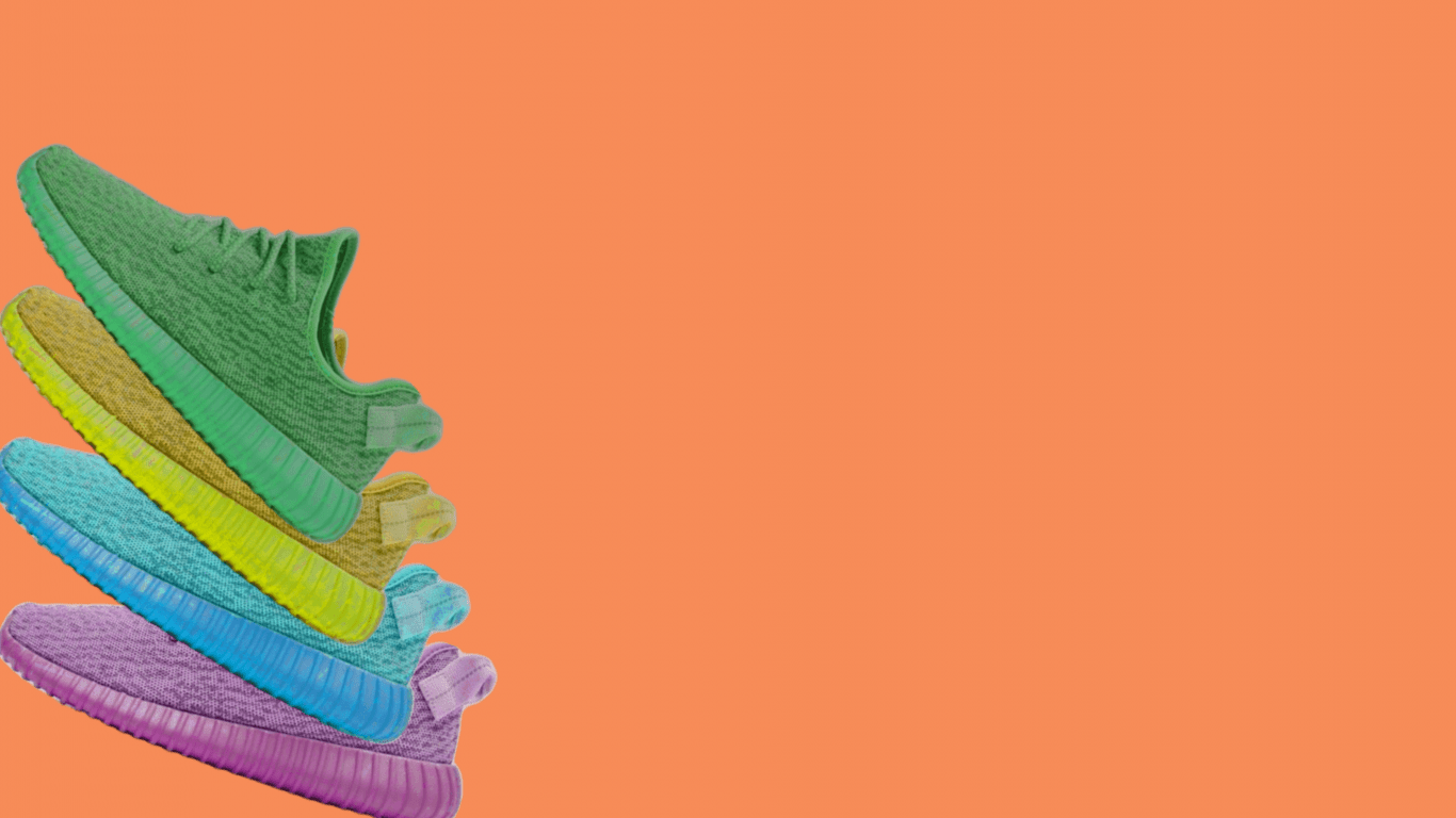 1366x768 Desktop Wallpaper Yeezy Shoes, Colorful, HD Image, Picture