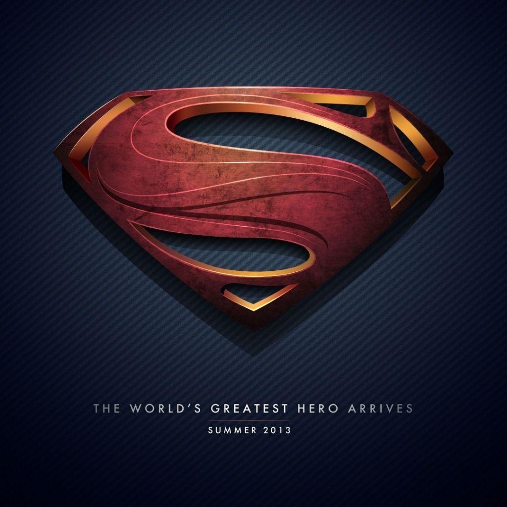 1024x1024 Superman Logo Man Of Steel iPad Wallpaper. Superman wallpaper
