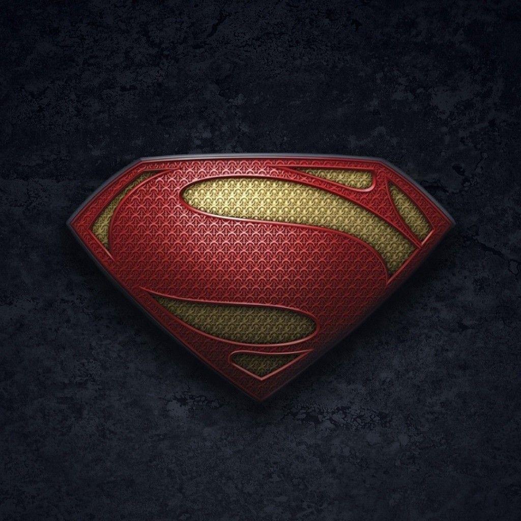 1024x1024 Superman Logo Man Of Steel iPad Wallpaper. Superman