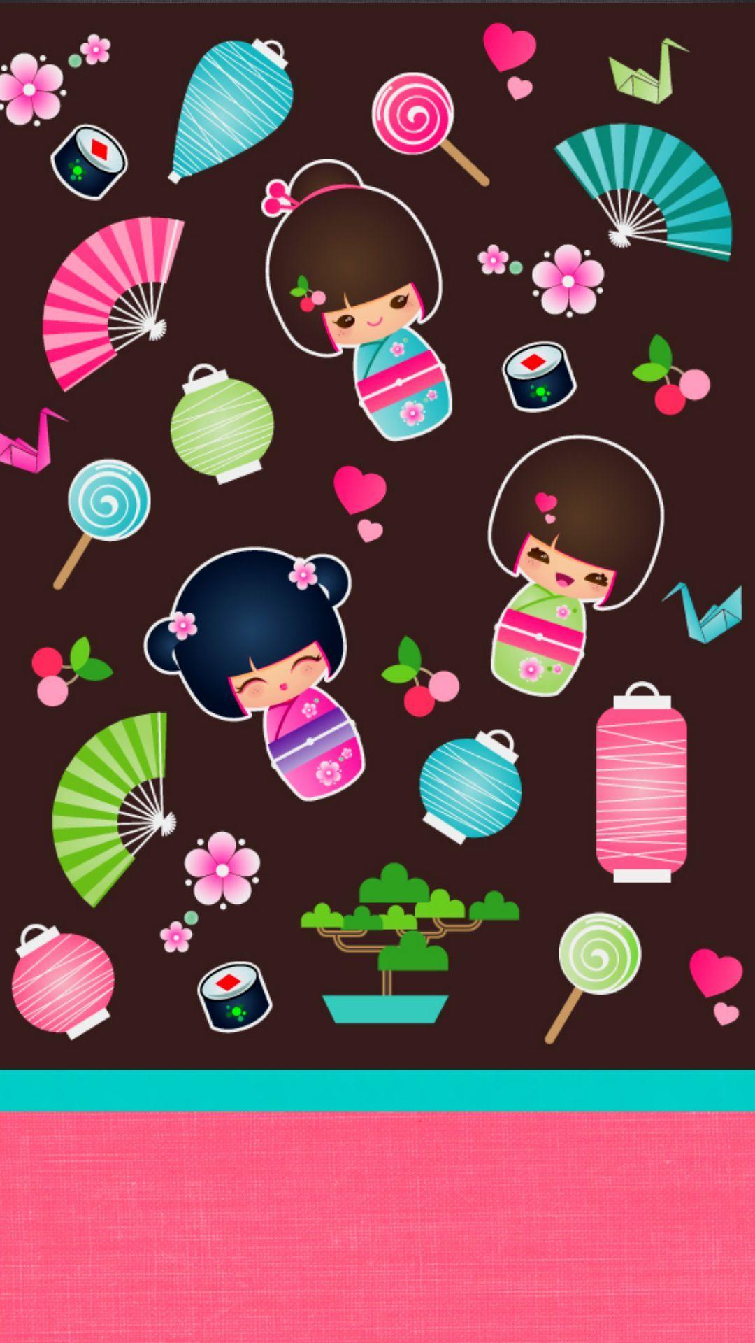 1080x1920 Cuteness Find more #kawaii wallpaper for your #iPhone + #Android. Kokeshi, Kokeshi dolls, Momiji doll