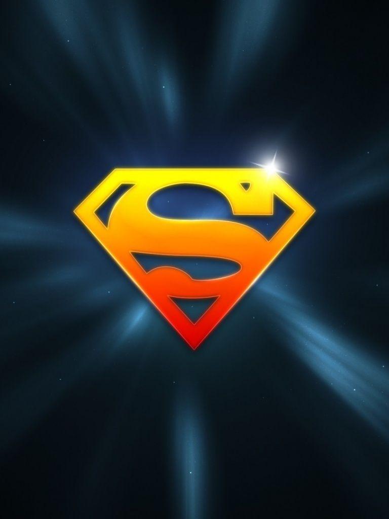 768x1024 Superman Logo, cool, symbol, cartoon iPad wallpaper