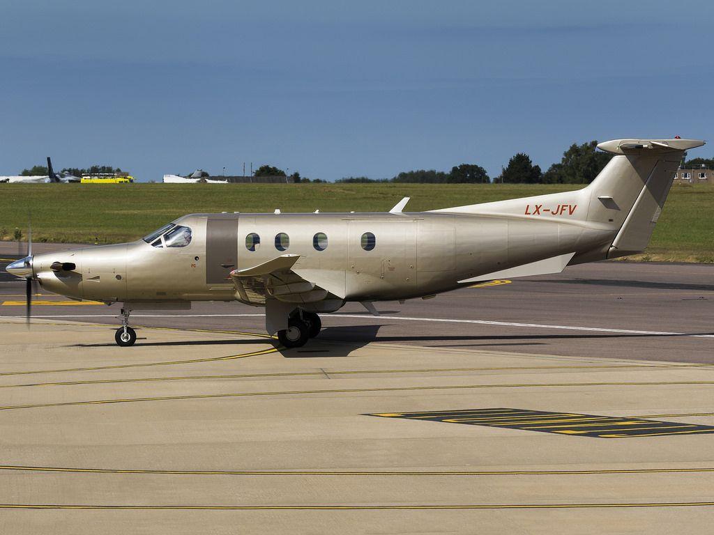 1024x768 JetFly Aviation. Pilatus PC 12 47. LX JFV. Taxiing To The