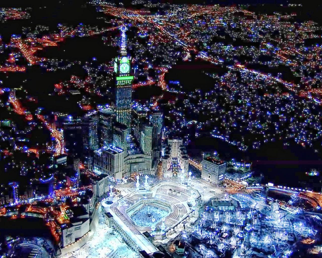 1280x1024 Free download Mecca At Night Desktop Background for HD Wallpaper