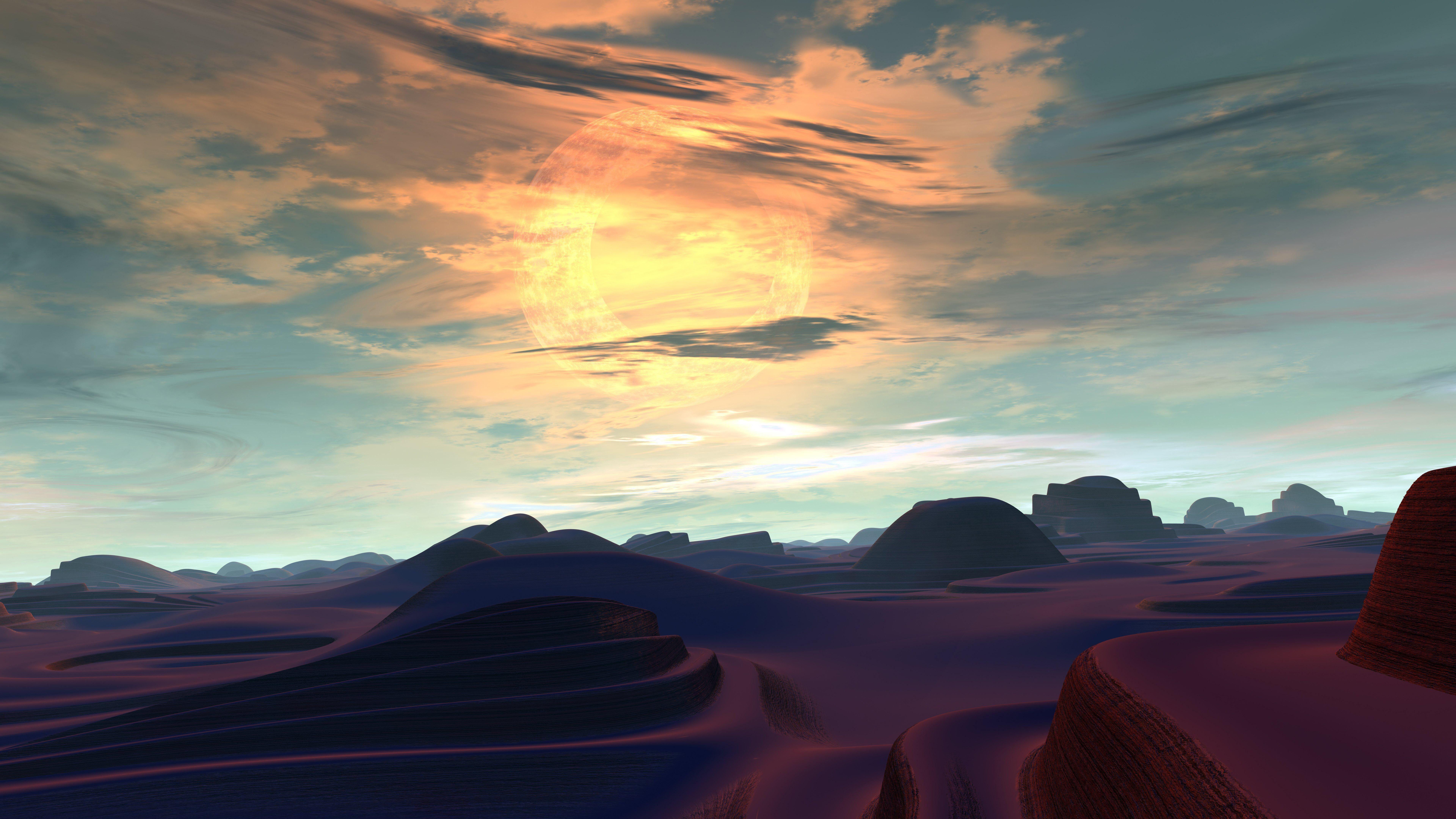 7680x4320 fantasy landscape #desert #scifi science fiction #landscape