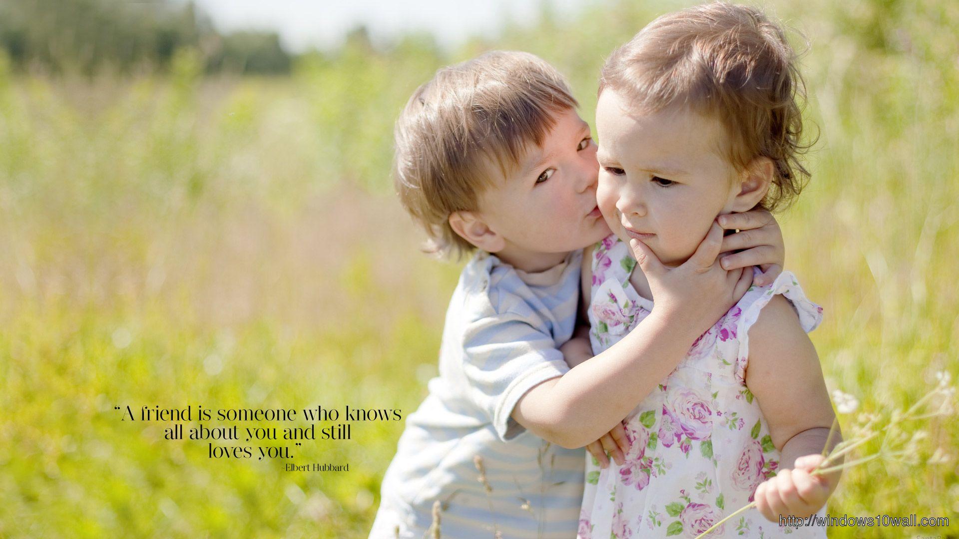 1920x1080 cute boy kissing baby girl wallpaper
