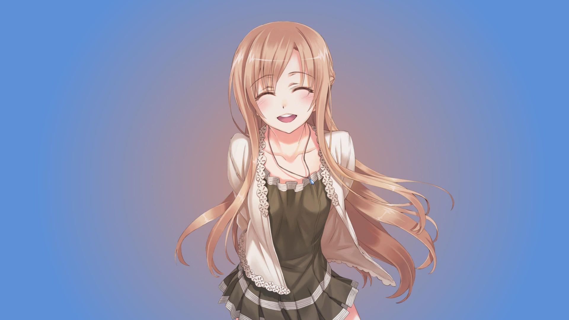 1920x1080 Desktop Wallpaper Blonde, Sao, Asuna Yuuki, Smile, HD Image, Picture, Background, Gnq17