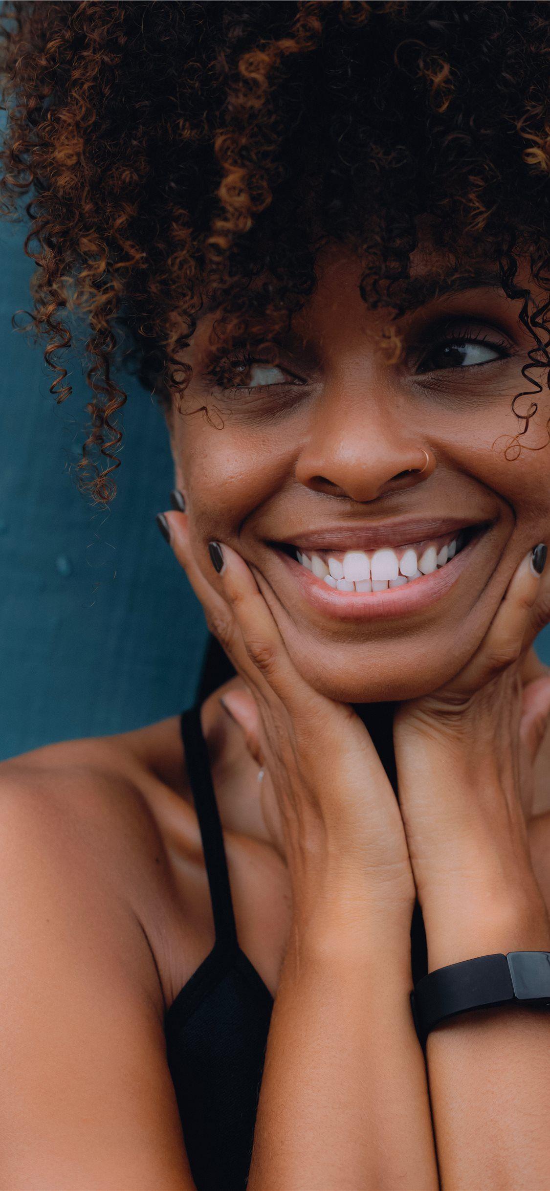 1125x2436 natural hair curly hair black girl iPhone Wallpaper Free Download