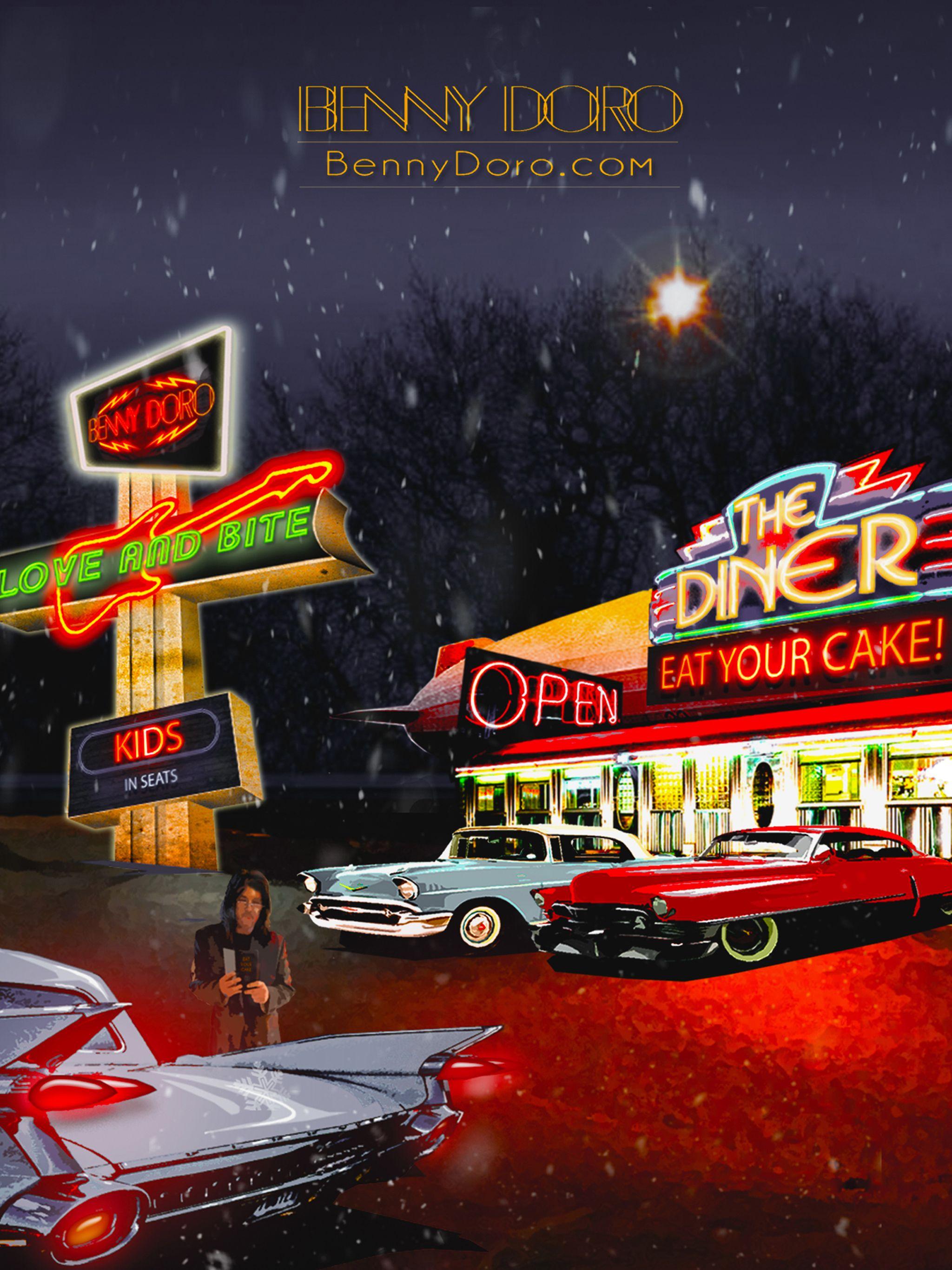 Premium Photo  Retro diner interior with a tile floor neon illumination  jukebox and art deco style bar stools 3d