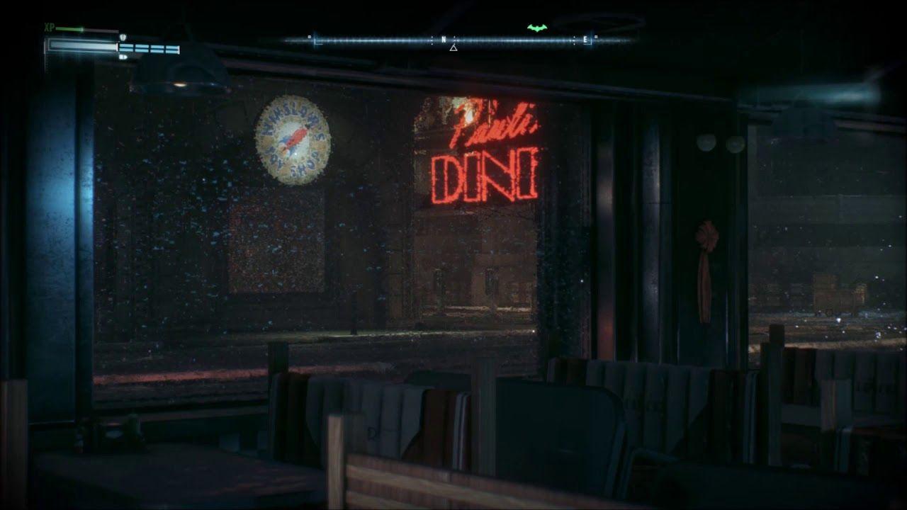 1280x720 Batman: Arkham Knight's Diner Ambiance (rain, city sounds, white noise, live wallpaper)