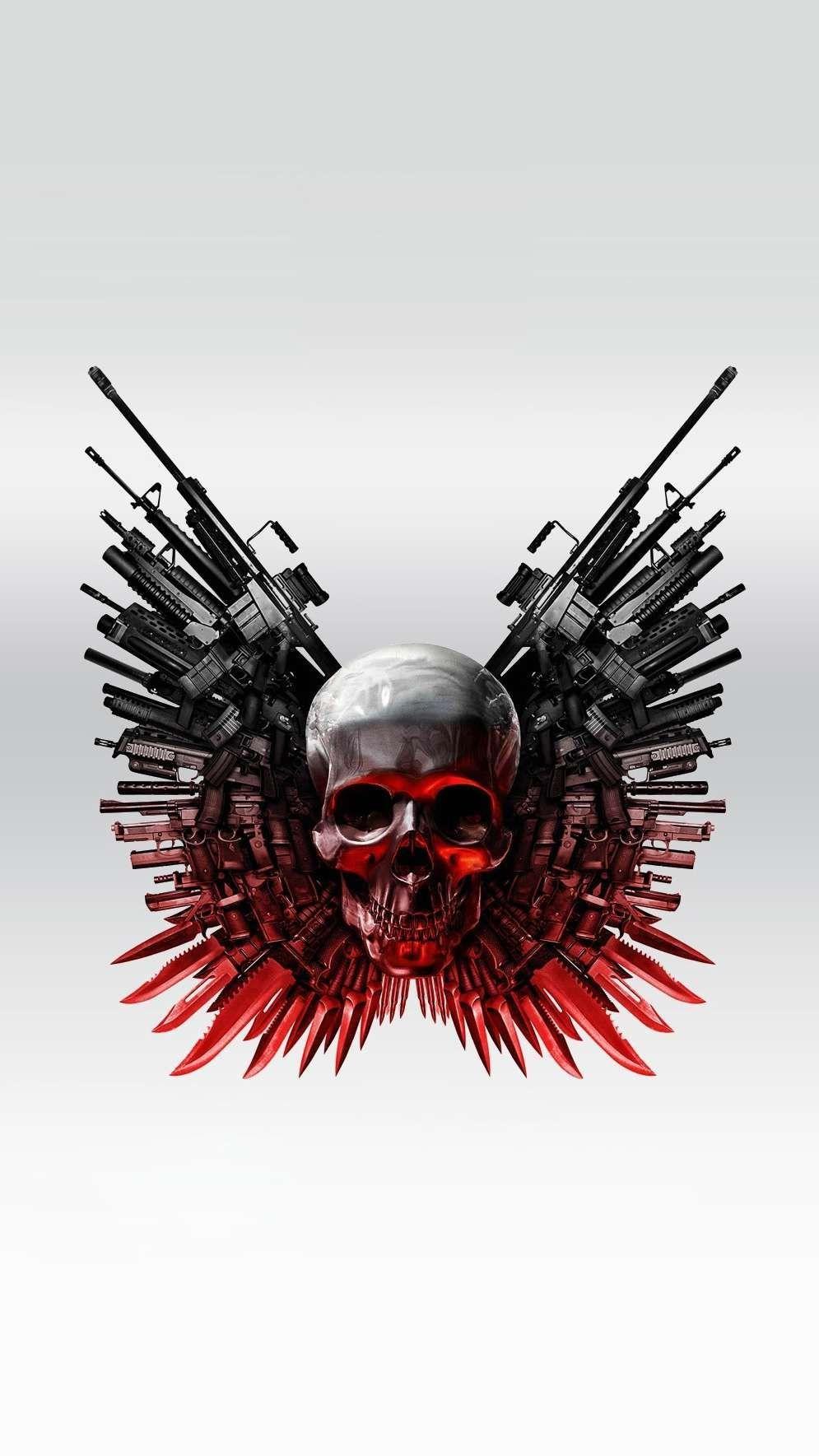 995x1769 Guns and Skulls iPhone Wallpaper .com