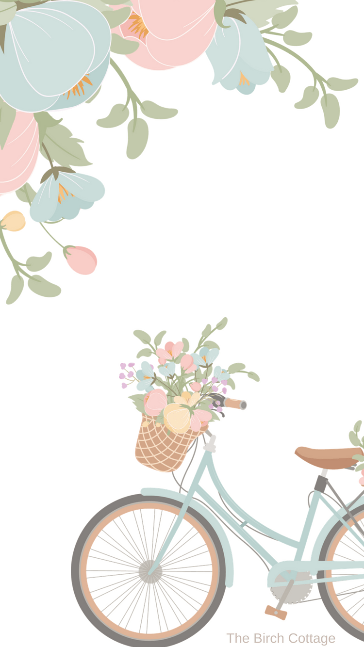 750x1334 Subscribers Resource Library: Digital Wallpaper Birch Cottage