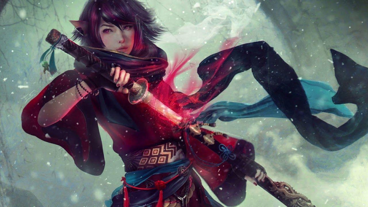1280x720 wallpaper engine girl katana