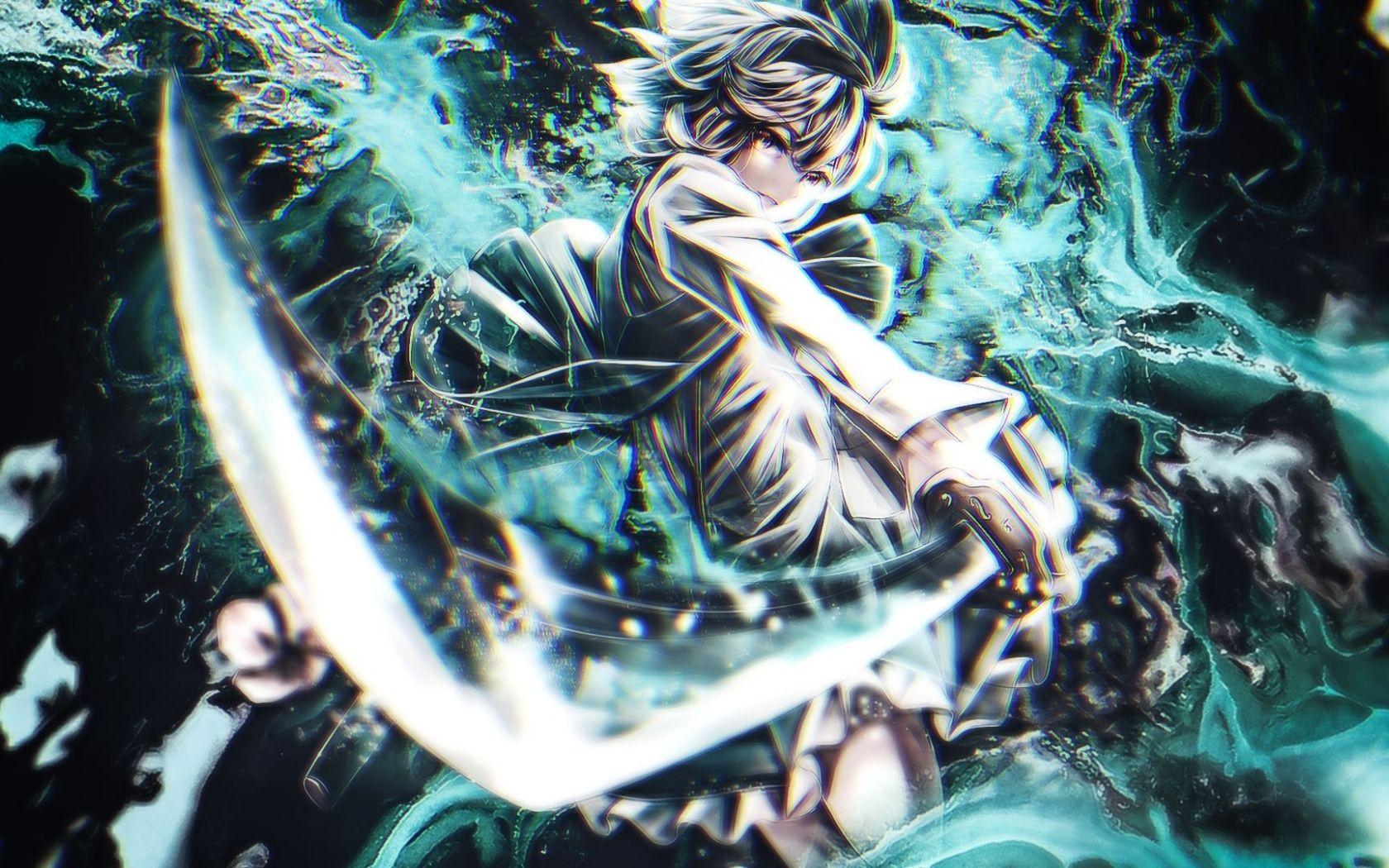 1680x1050 Free download Wallpaper of Anime Girl Touhou Sword Katana