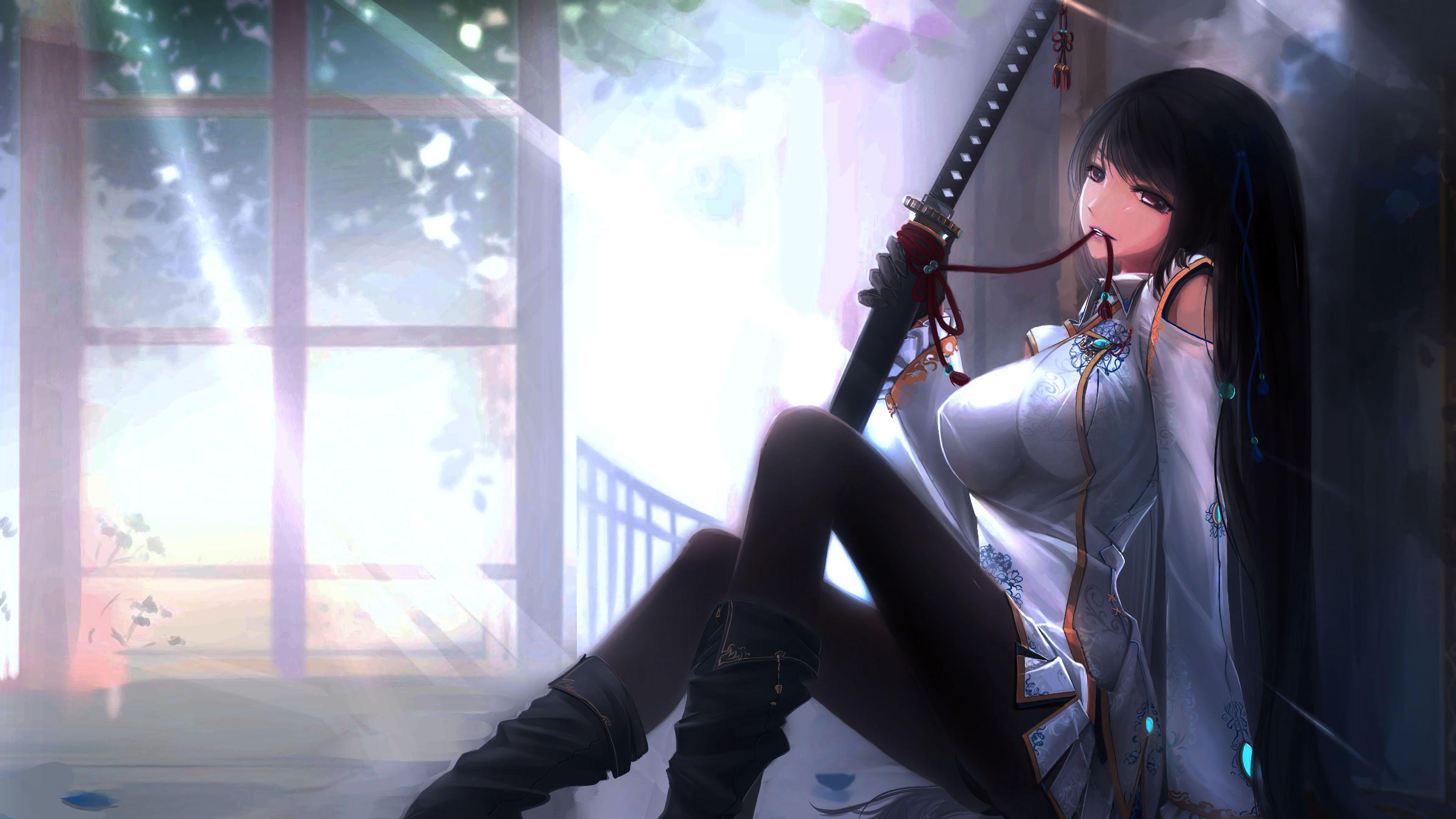 3840x2160 Anime, Girl, Katana, 4K wallpaper. Mocah.org HD Wallpaper