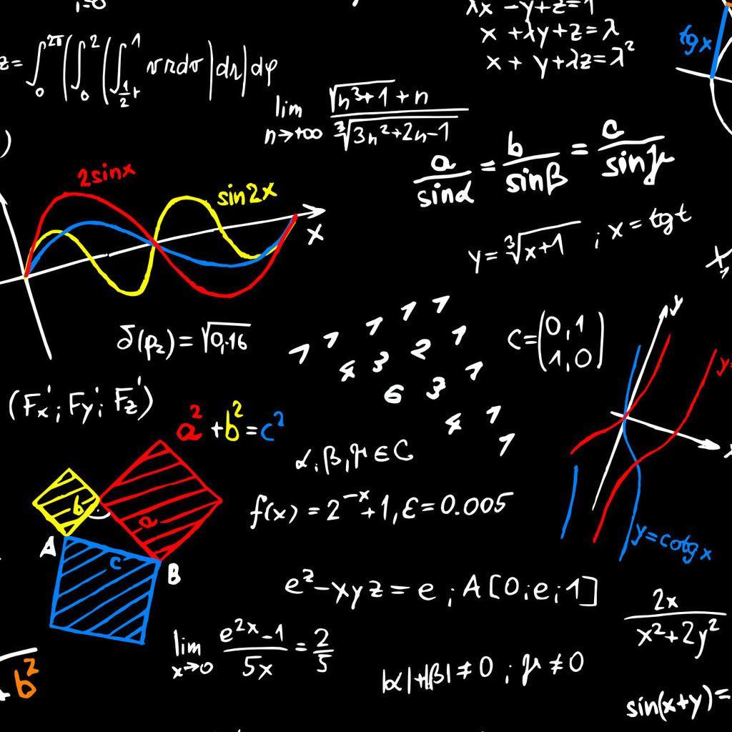 1024x1024 Equations Typography iPad Wallpaper Free Download