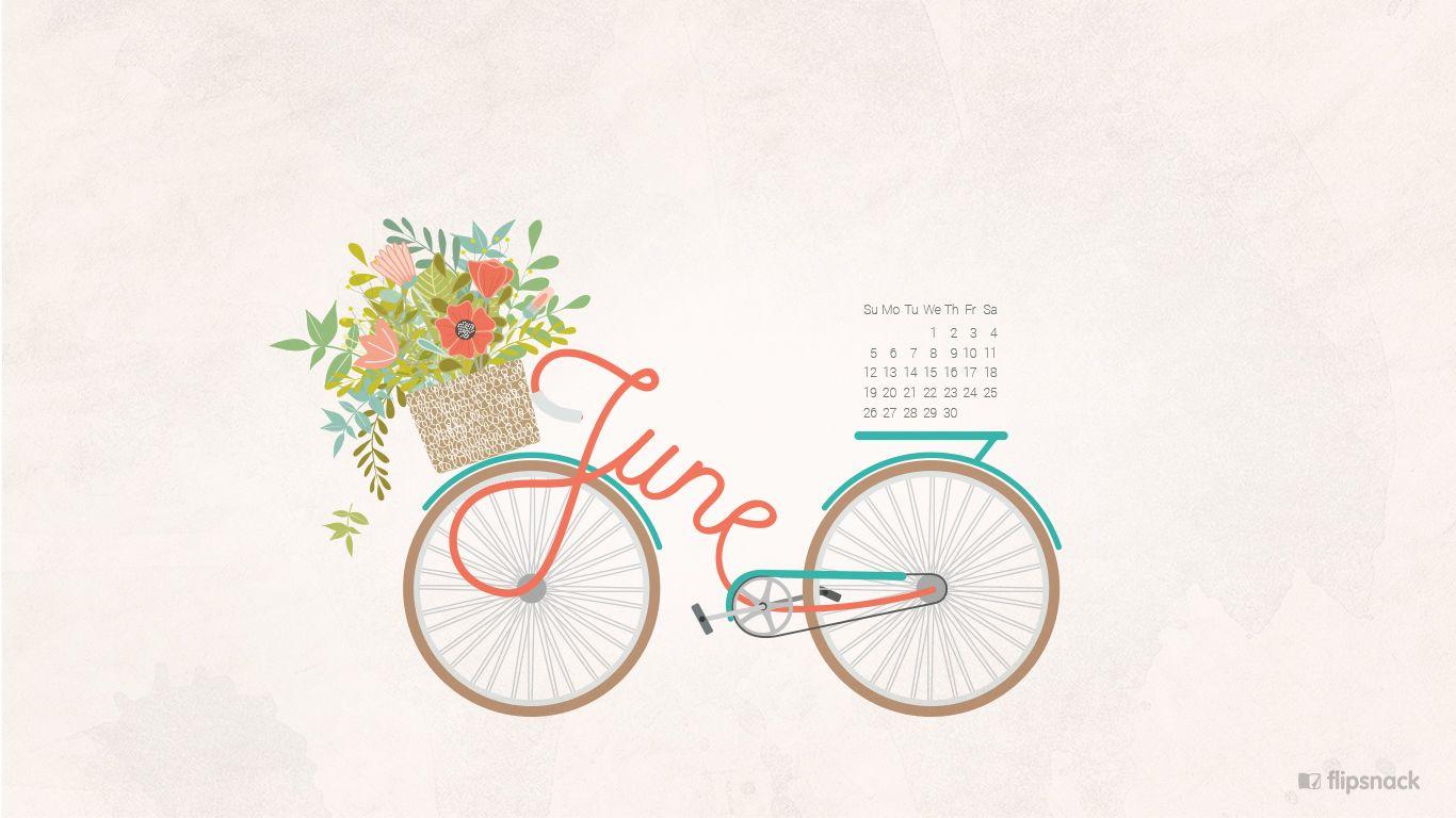 1366x768 June 2016 free calendar wallpaper