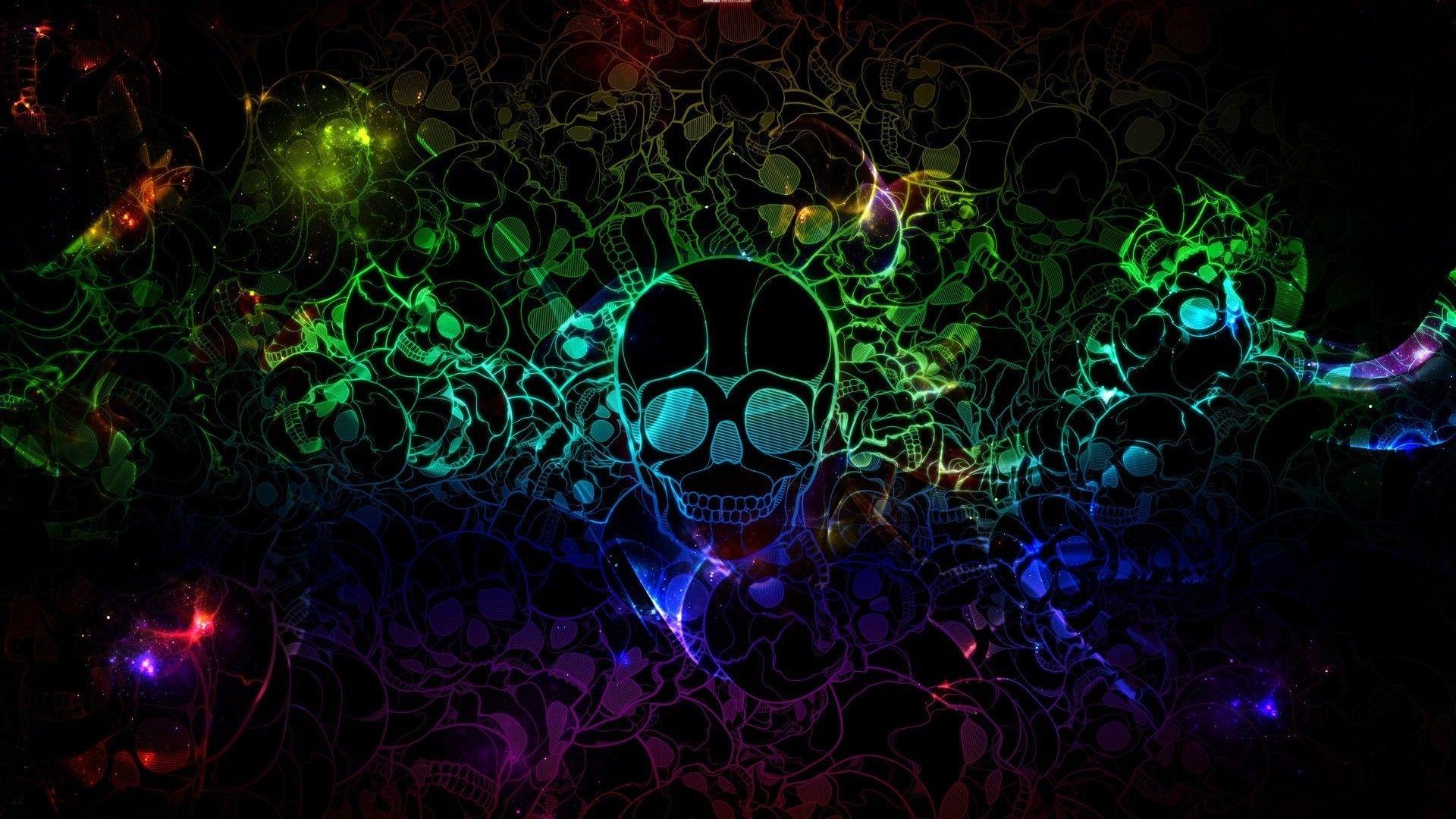 1920x1080 Free download Neon skulls wallpaper 5070 [1920x1080]