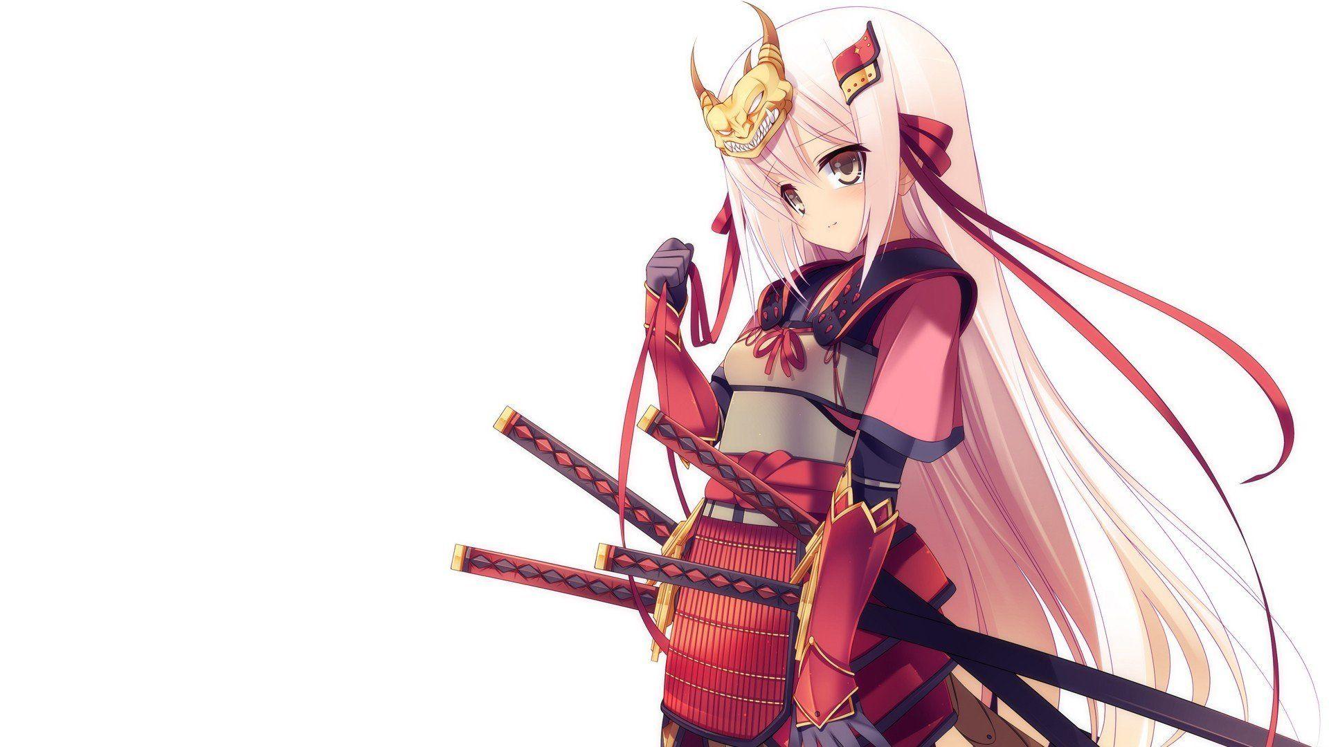 1920x1080 anime, Sword, Anime girls, Katana, Samurai, Sengoku Hime, Takeda