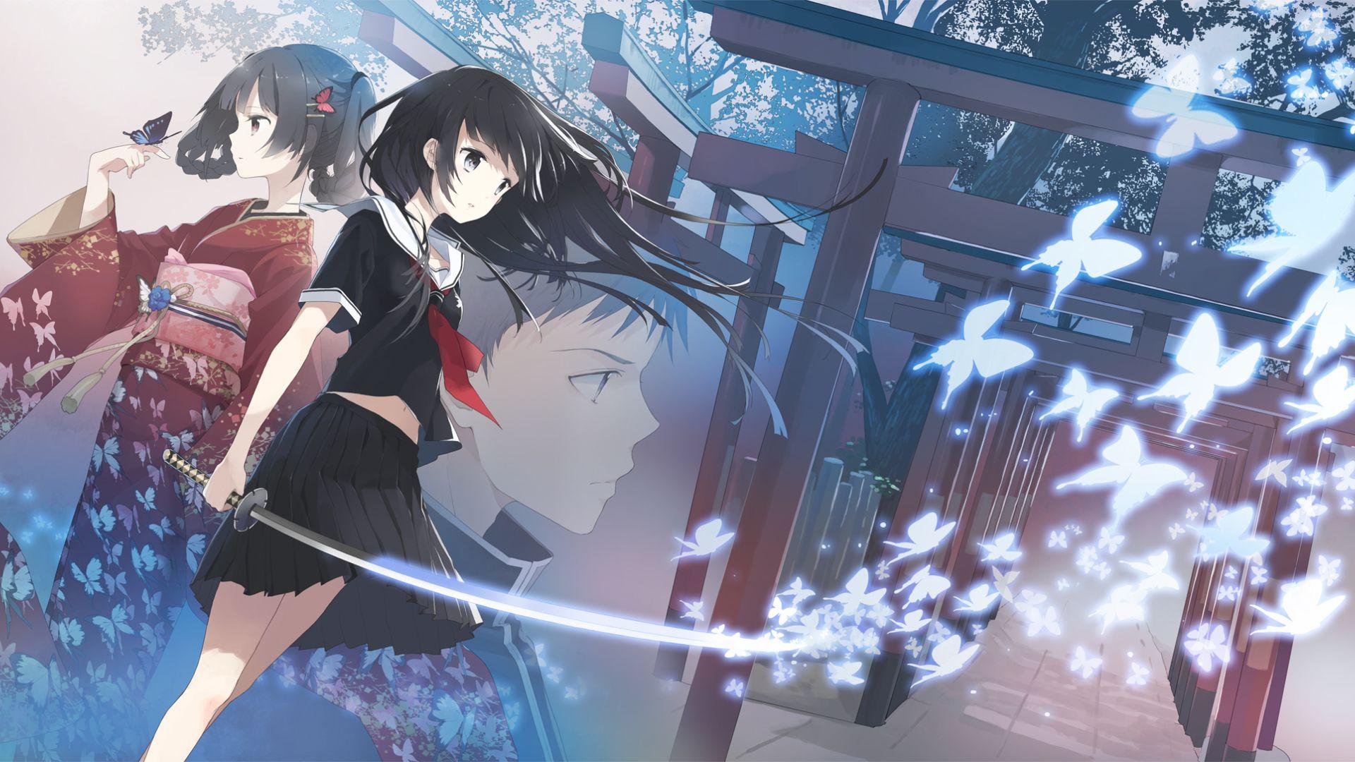 1920x1080 anime, girl, katana 1080P Laptop Full HD Wallpaper, HD