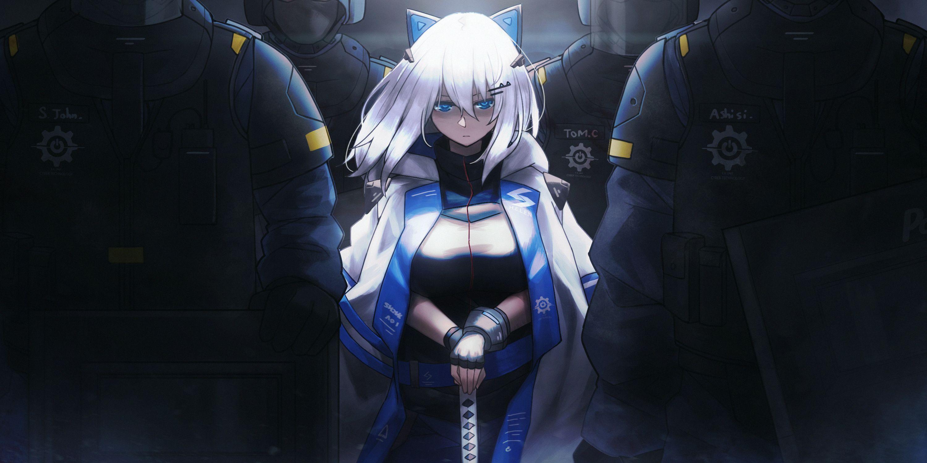 3000x1500 Katana Anime Girl 1366x768 Resolution HD 4k Wallpaper