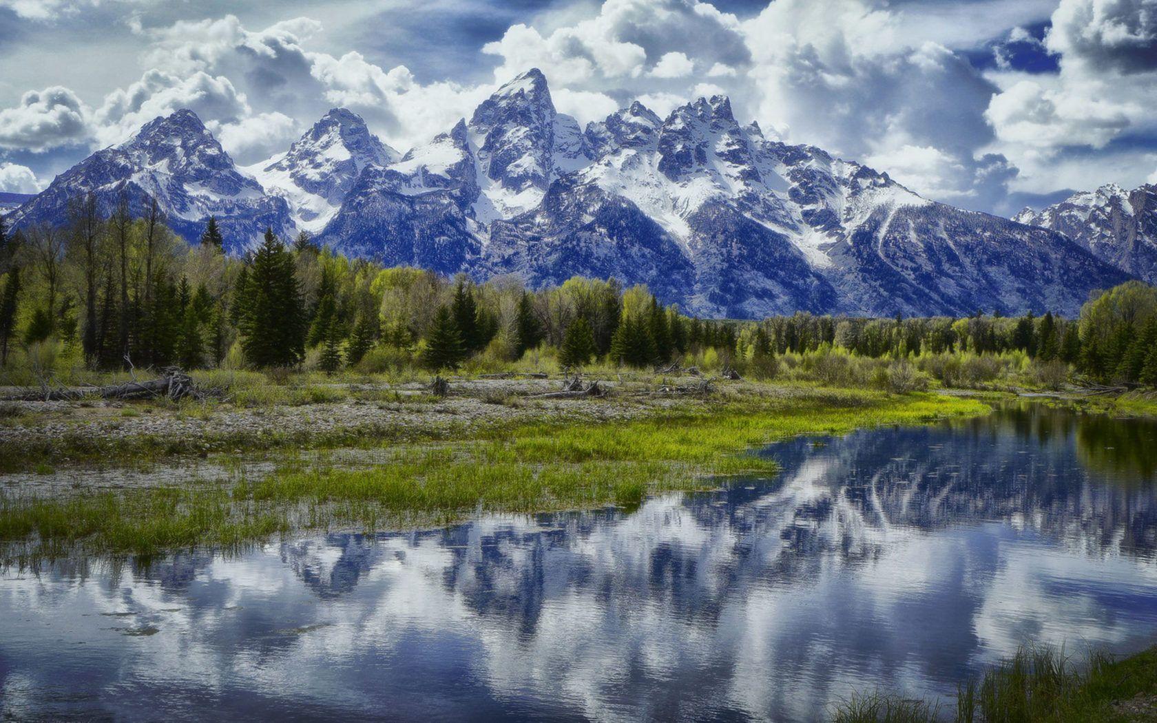 1680x1050 Mount Moran Snow Mountains The Grand Tetons National Park Jackson