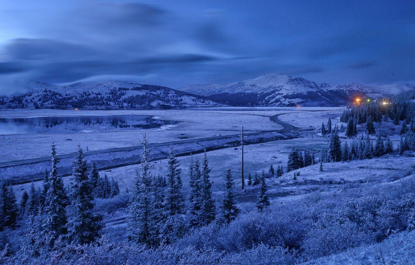 1332x850 Wallpaper winter, trees, mountains, lake, Colorado, Colorado