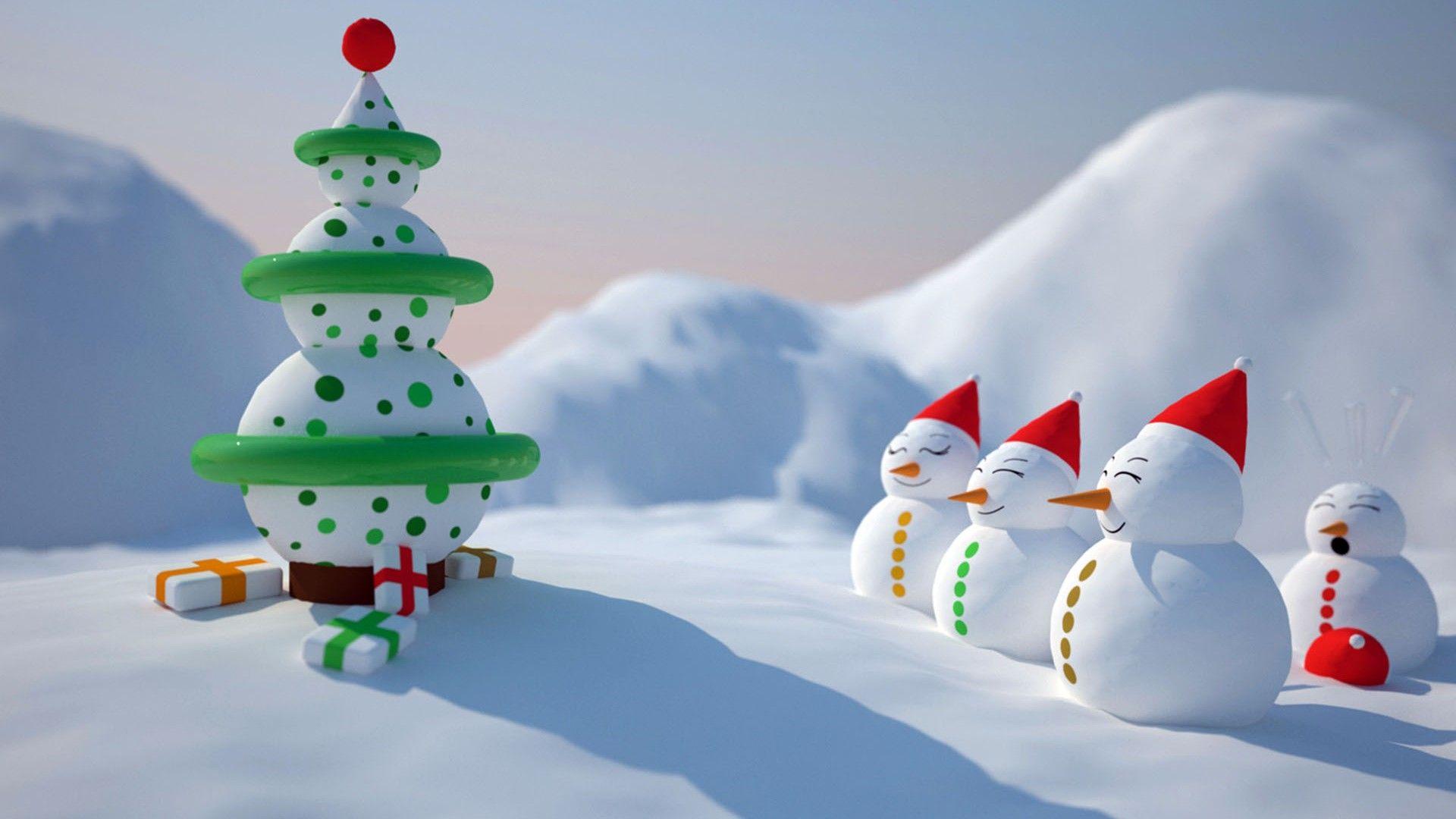 1920x1080 Snowman Christmas Wallpaper
