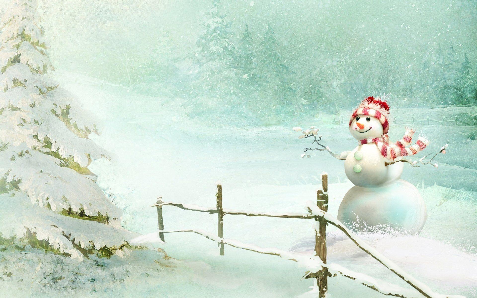 1920x1200 Snowman Desktop HD Wallpaper Free HD Wallpaper