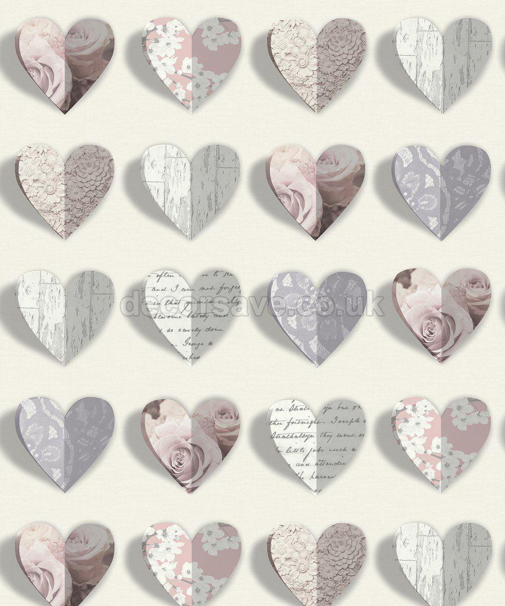 1000x1200 Shabby chic heart shapes wallpaper Shabby Chic Guru