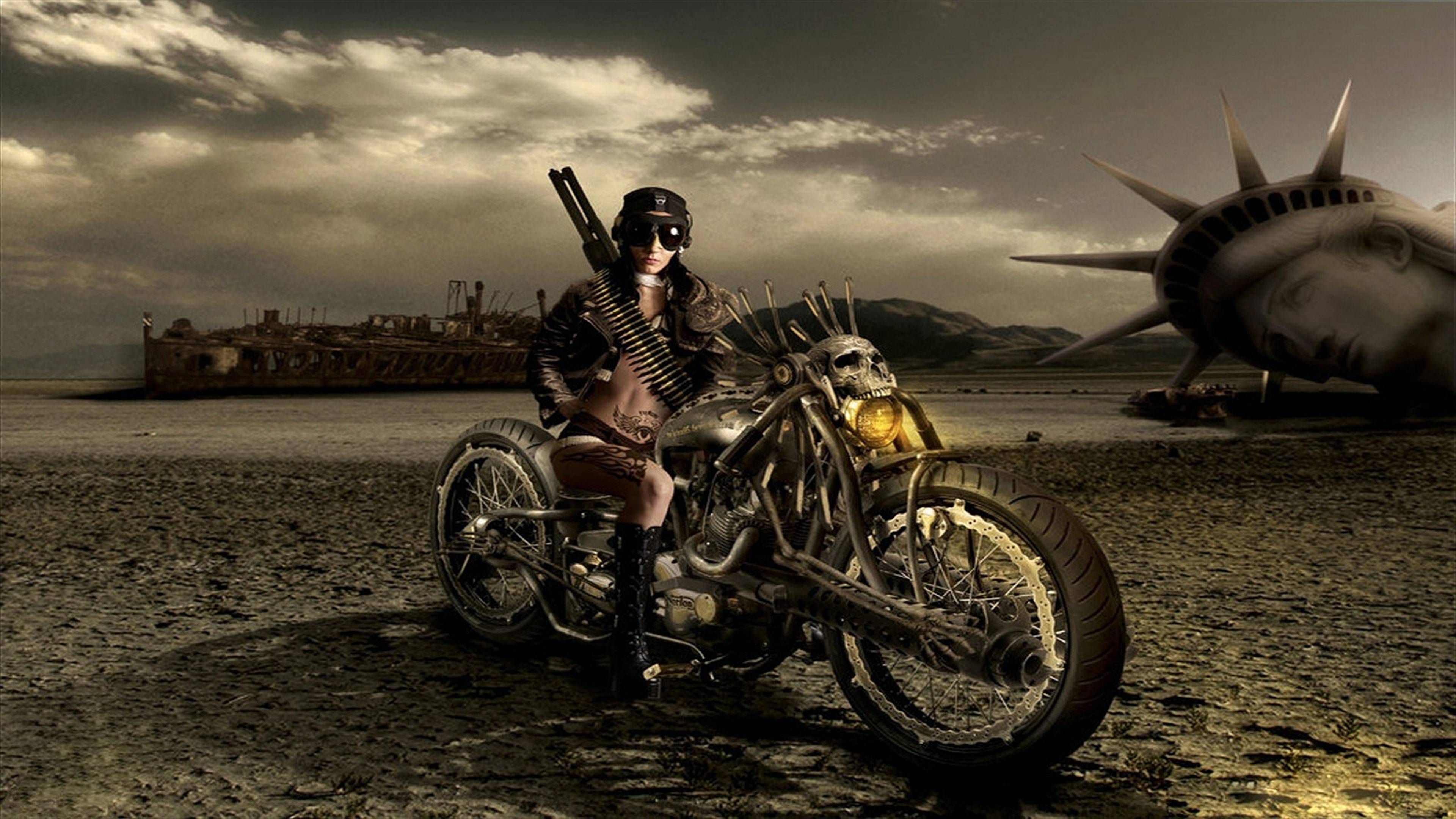 3840x2160 Biker Art Wallpaper (3840x2160)