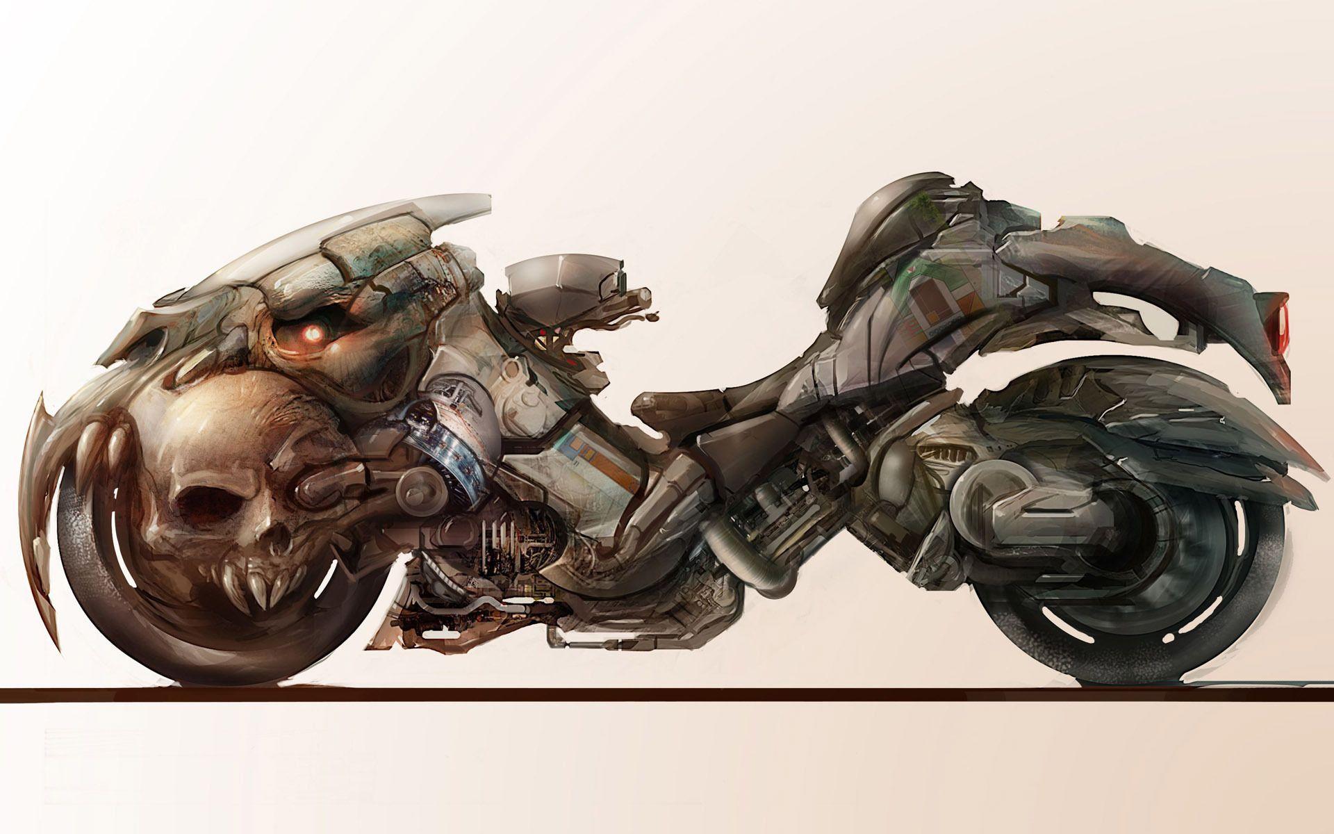 1920x1200 Motorcycle art Wallpaper. Ciudad futurista, Motocicletas