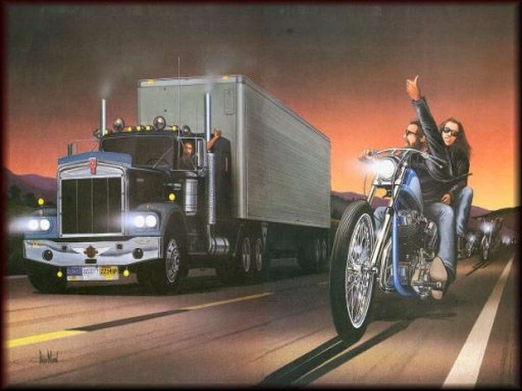 1024x768 Free David Mann Biker Wallpaper