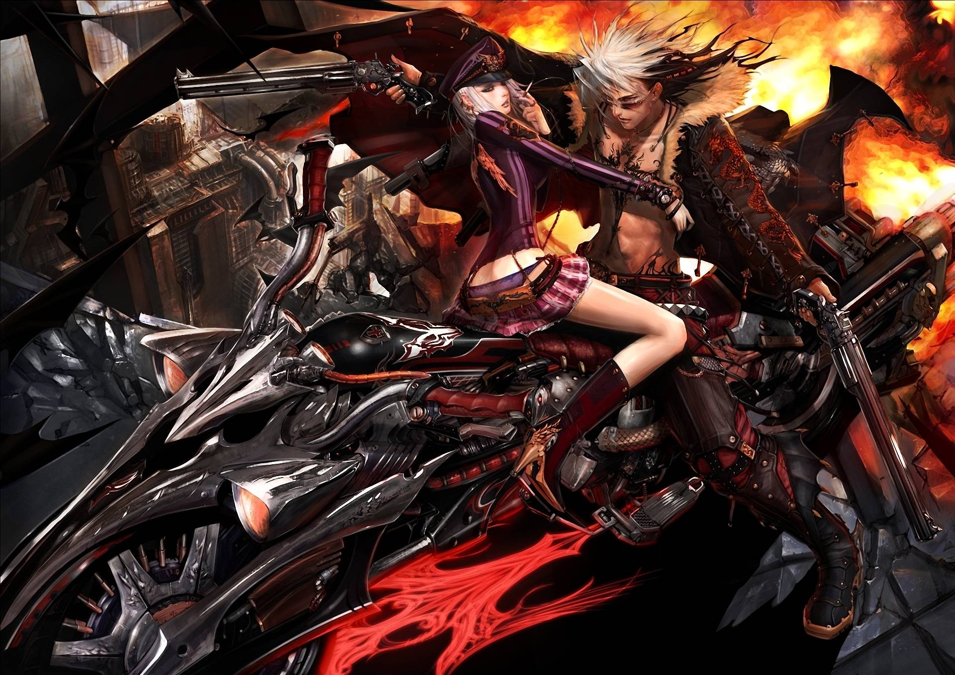 1920x1358 RRDQ6DQ Biker Art Wallpaper 1920x1358