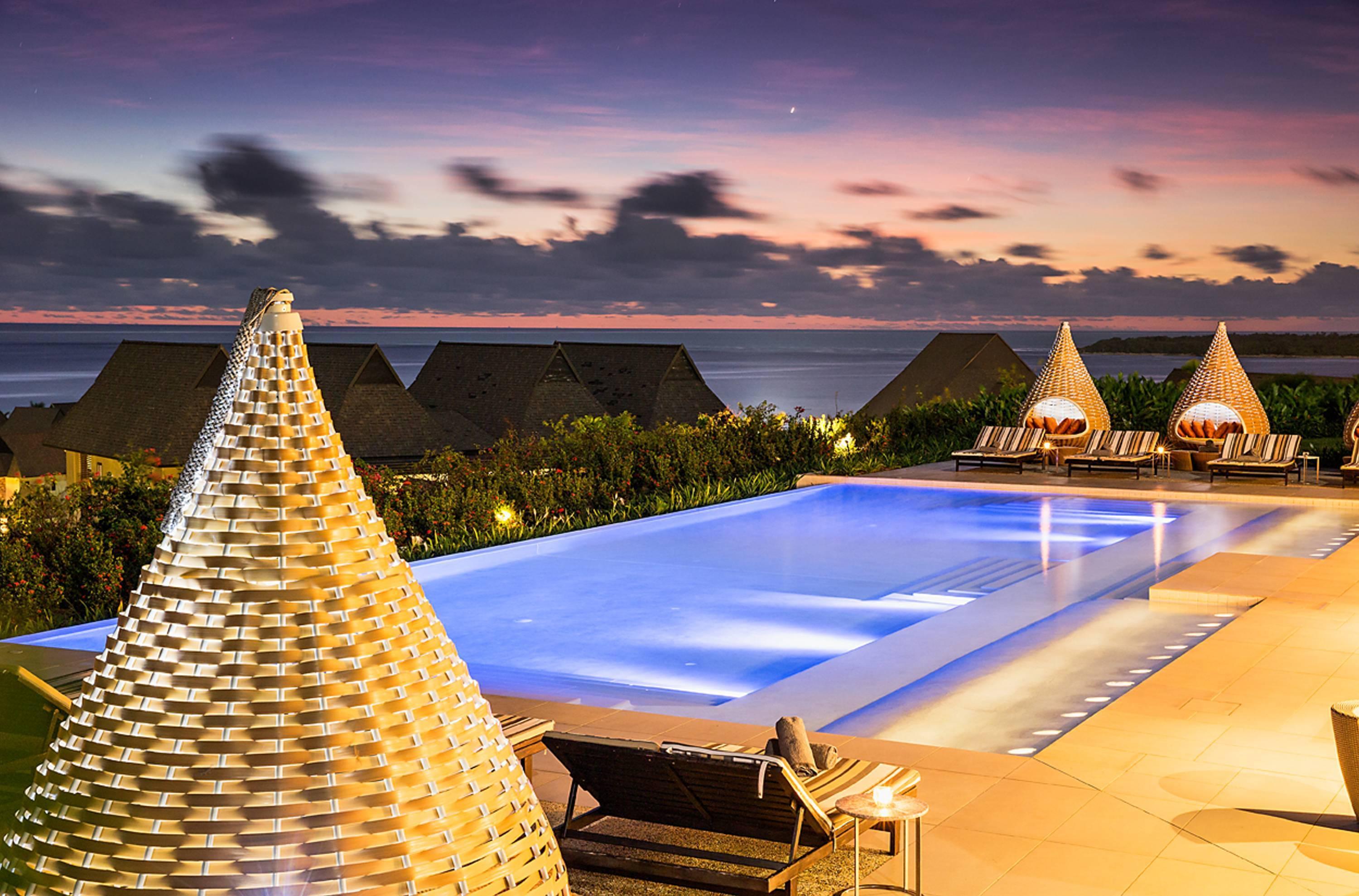 3000x1978 HD Sunset Pool in Fiji #Wallpaper