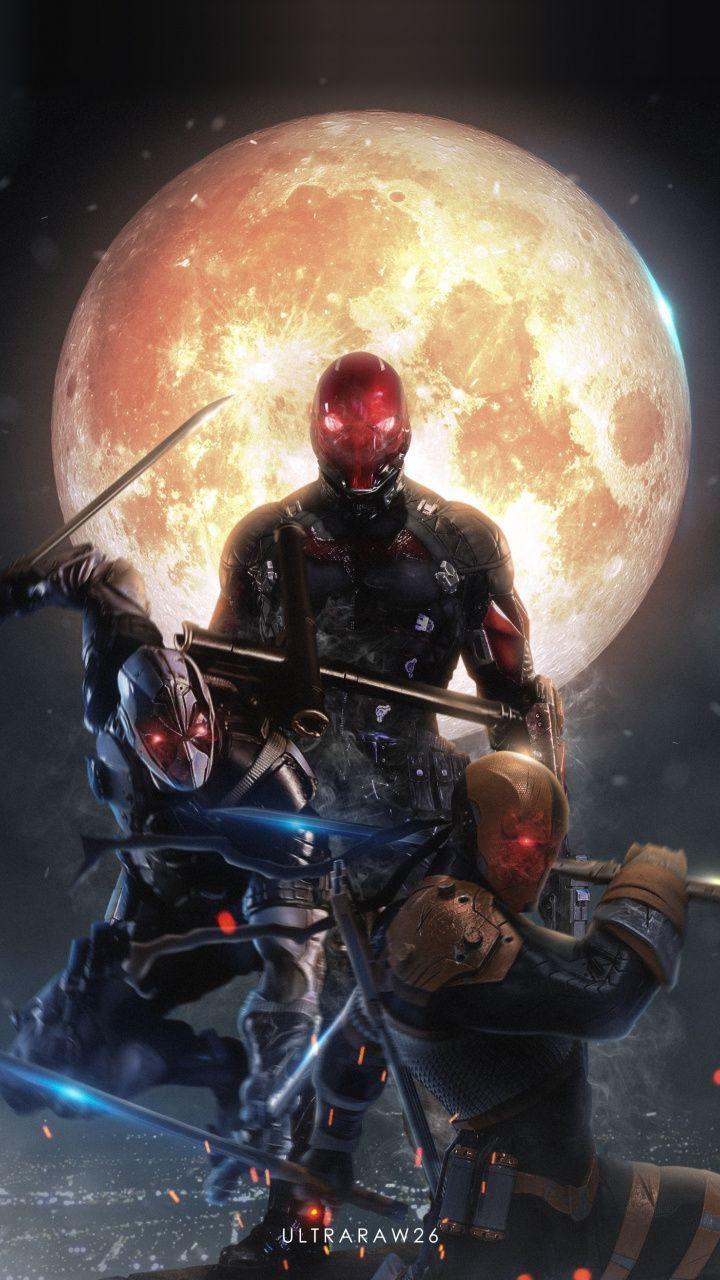 720x1280 Red hood, deadpool, deathstroke, villains, art, 720x1280 wallpaper