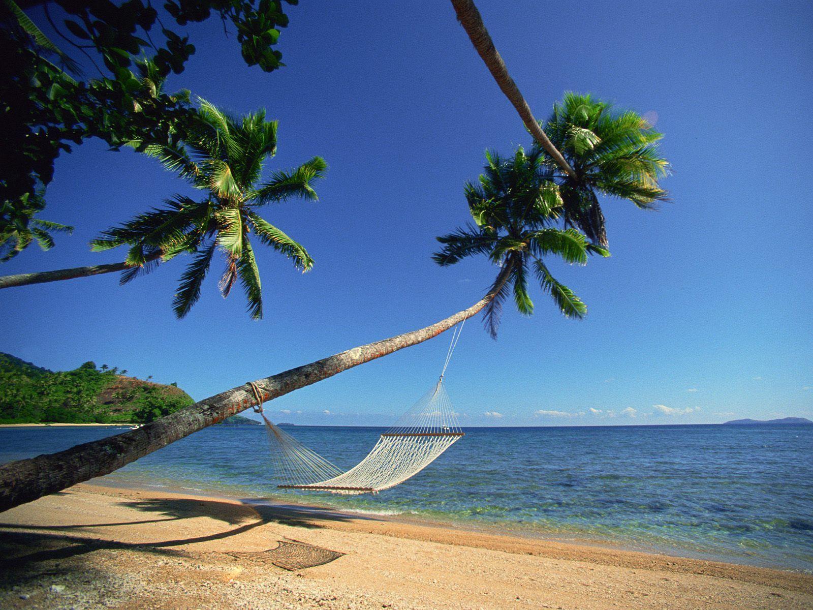 1600x1200 Nature: Hammock By The Sea, Fiji, picture nr. 39995