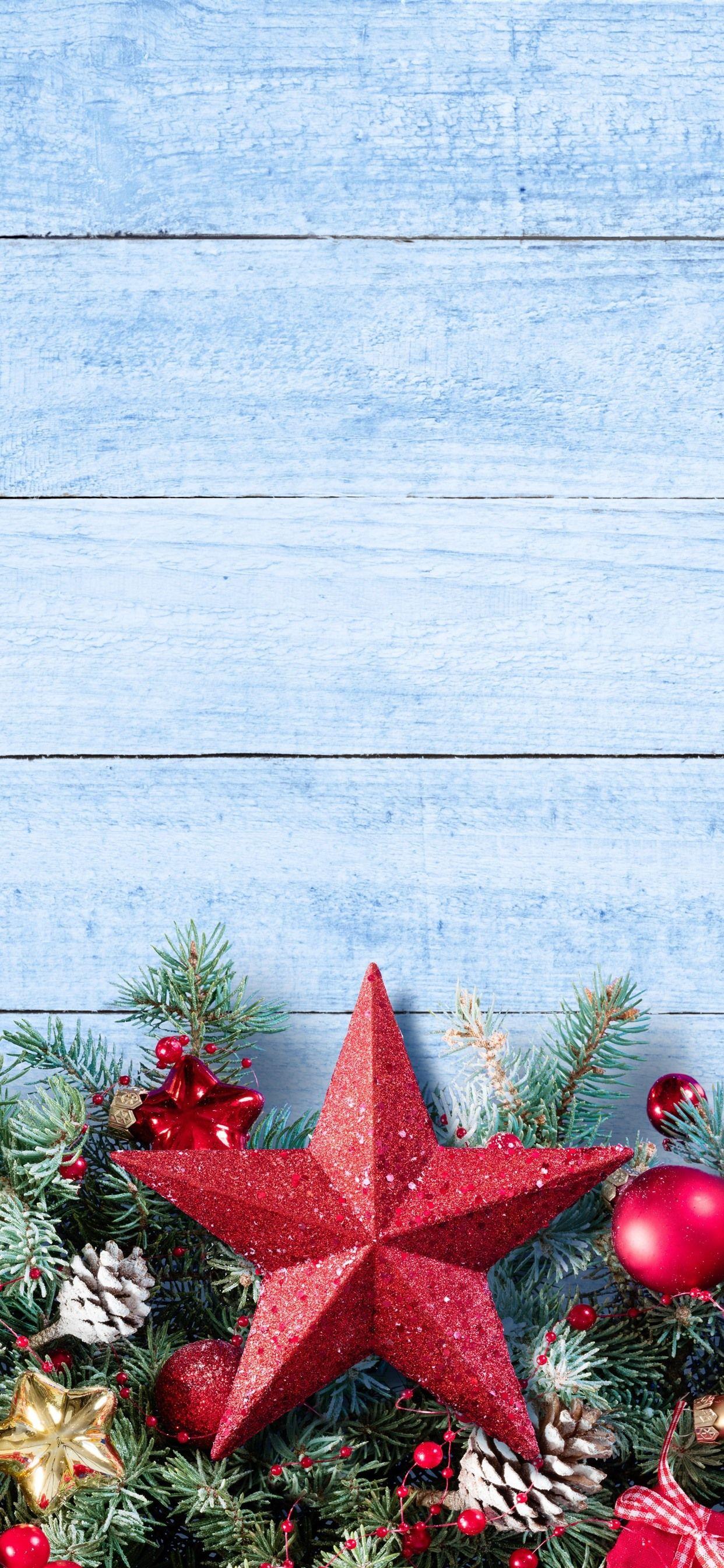 1242x2688 Merry Christmas, stars, balls, decoration 1242x2688 iPhone 11 Pro