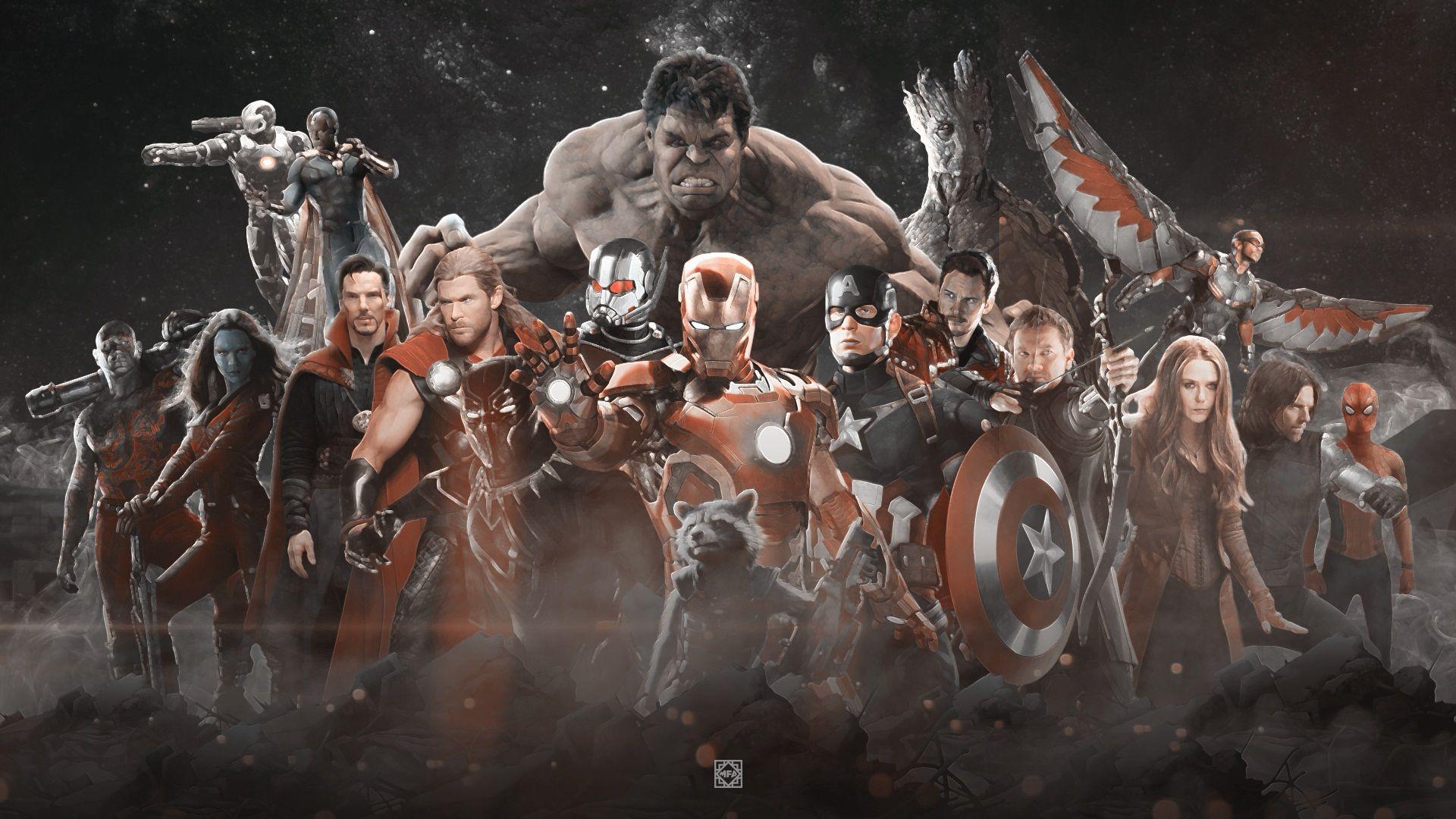 1920x1080 Avengers Infinity War Cast Desktop Wallpaper 27144