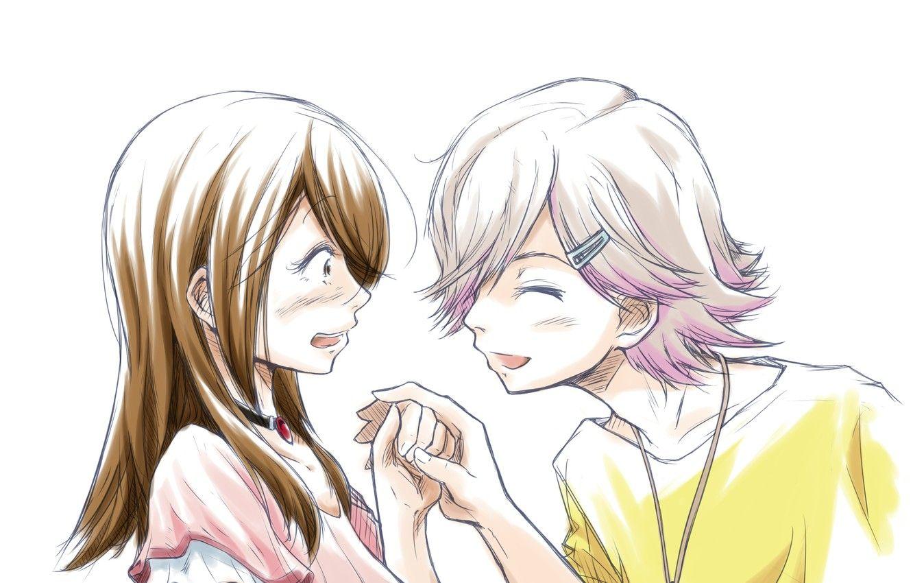 1332x850 Wallpaper girl, guy, two, Tsuki ga Kirei image for desktop